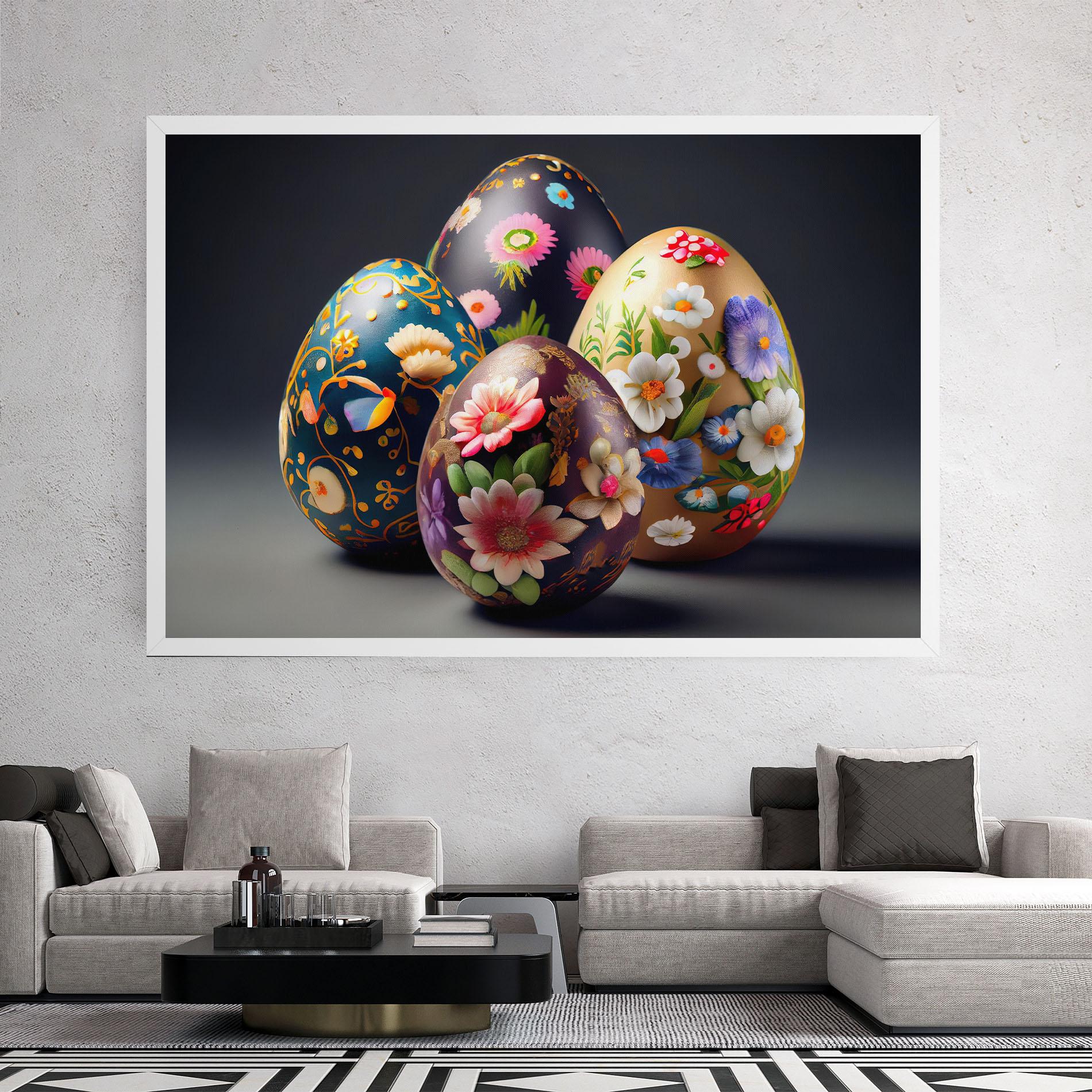 Картина на платно Easter Egs Flowers mockup 2