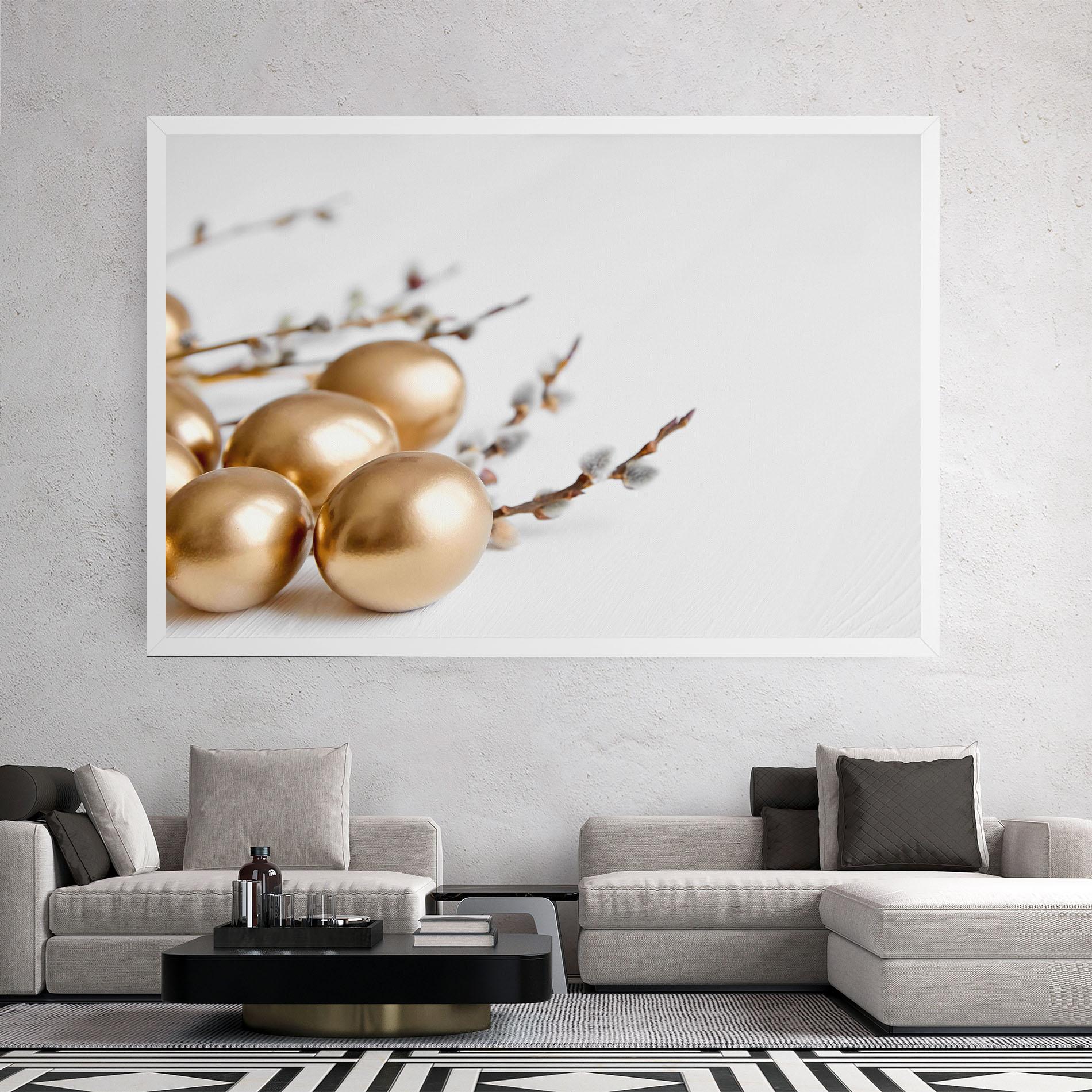 Картина на платно Easter Gold Eggs mockup 2