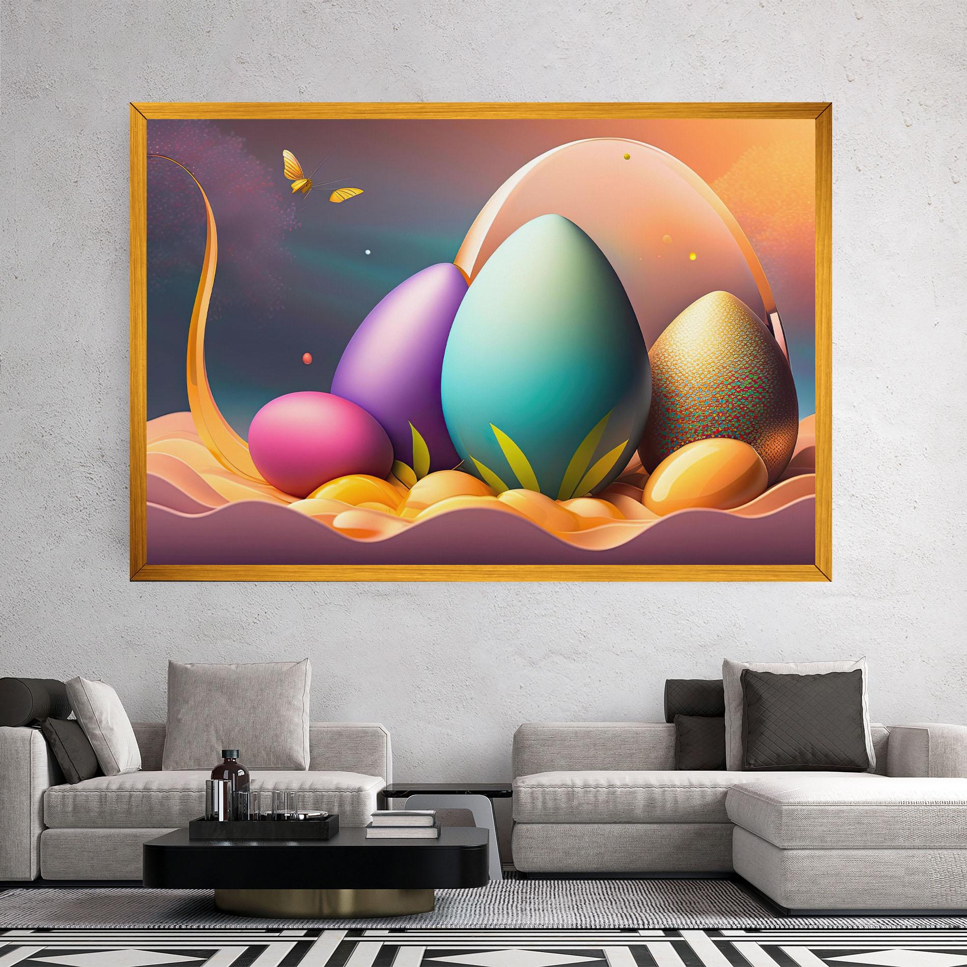 Картина на платно Big Blue Easter Egg mockup 2