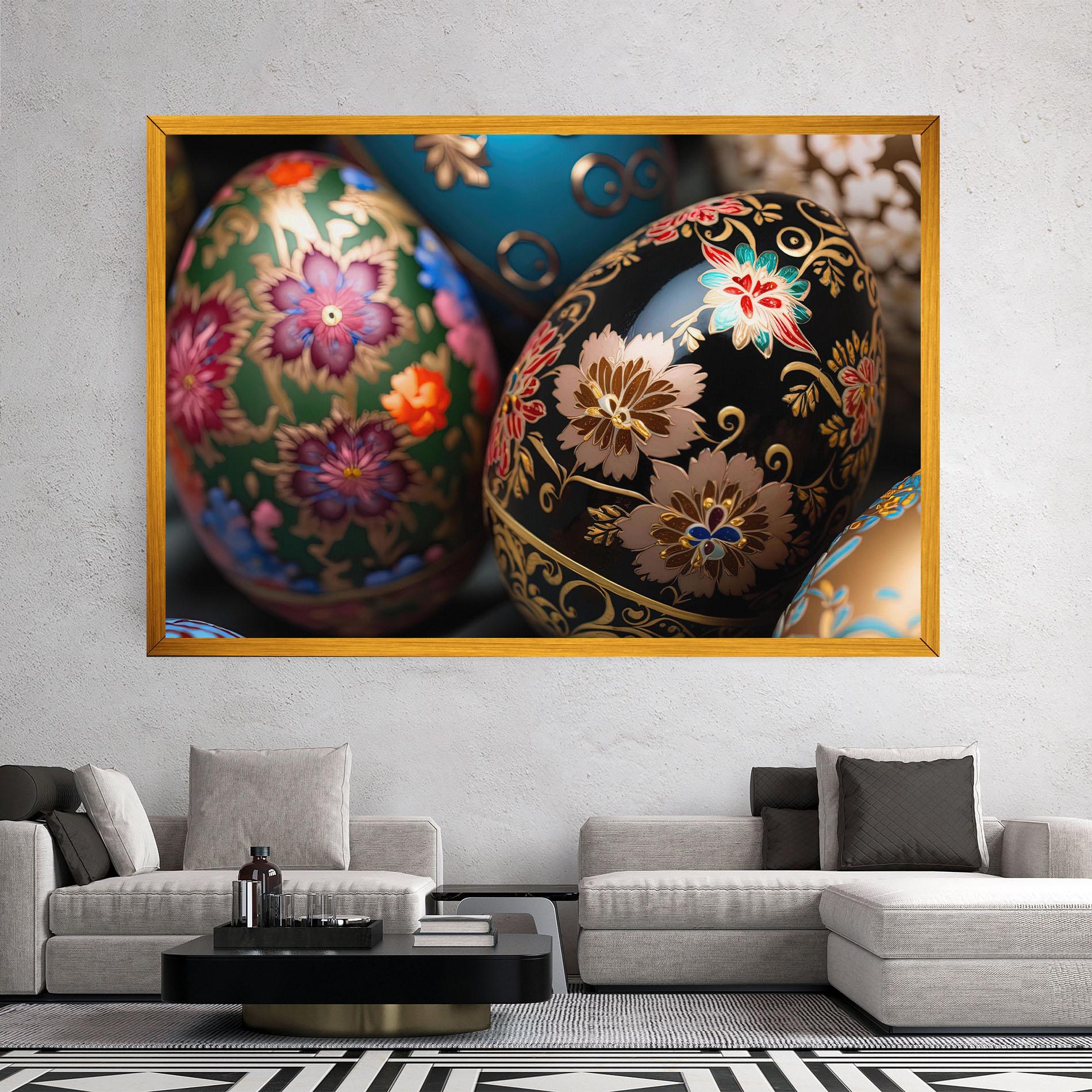 Картина на платно Close Up Painted Eggs mockup 2