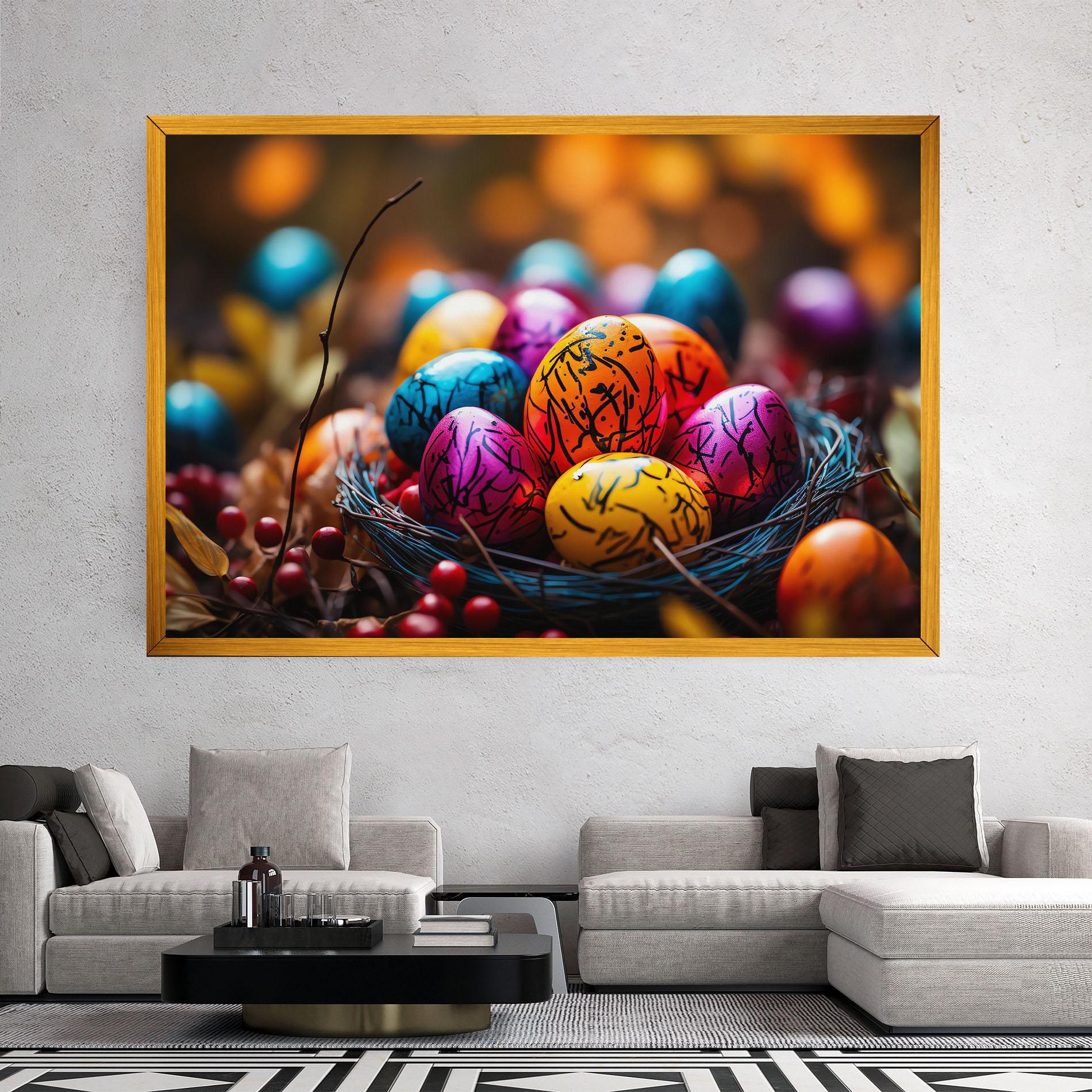 Картина на платно Colorful Easter Eggs mockup 2