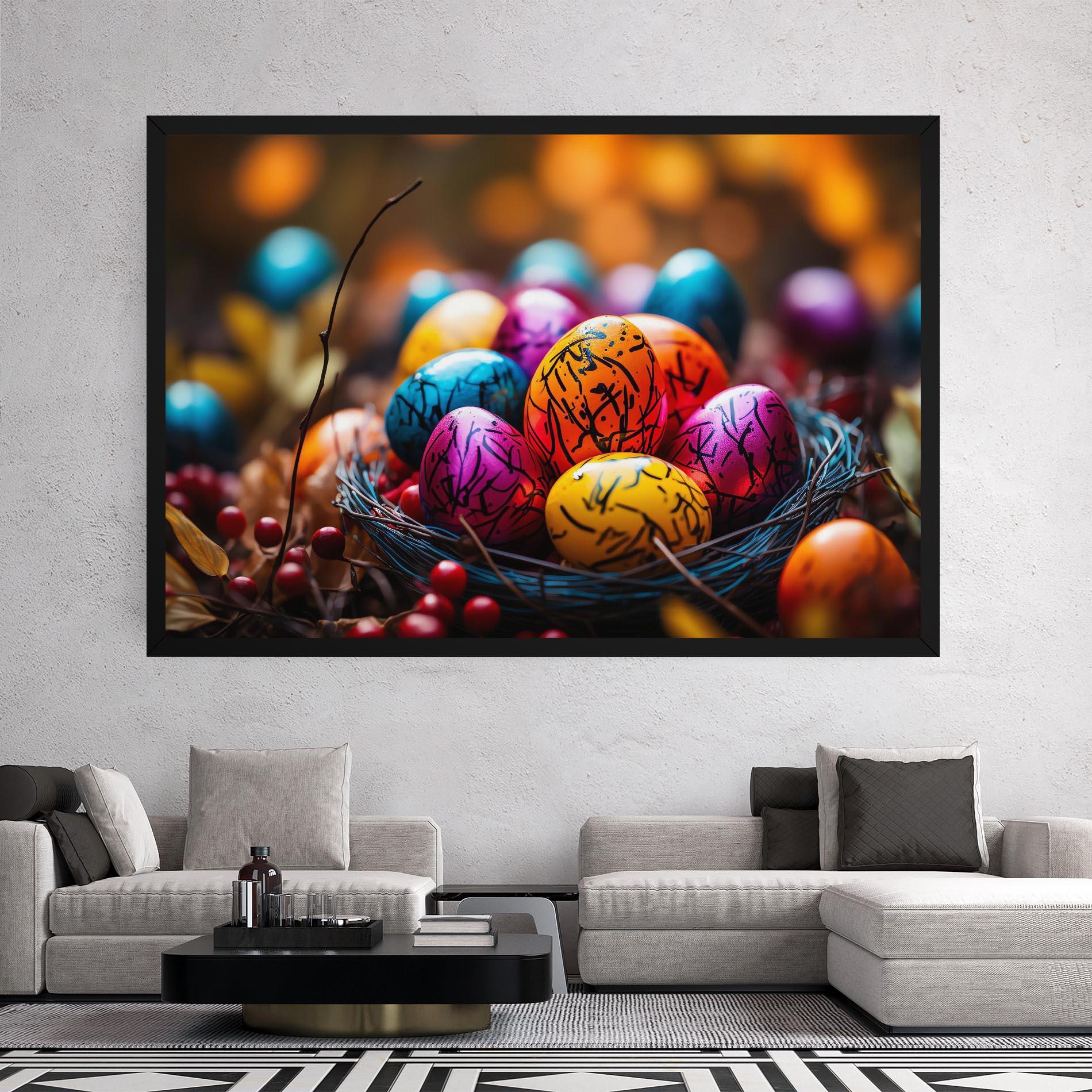 Картина на платно Colorful Easter Eggs mockup 2