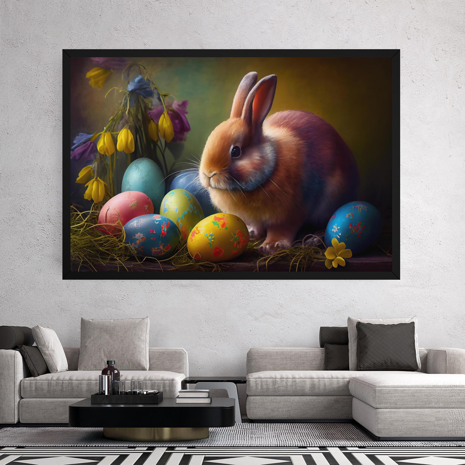 Картина на платно Easter Cute Rabbit mockup 2