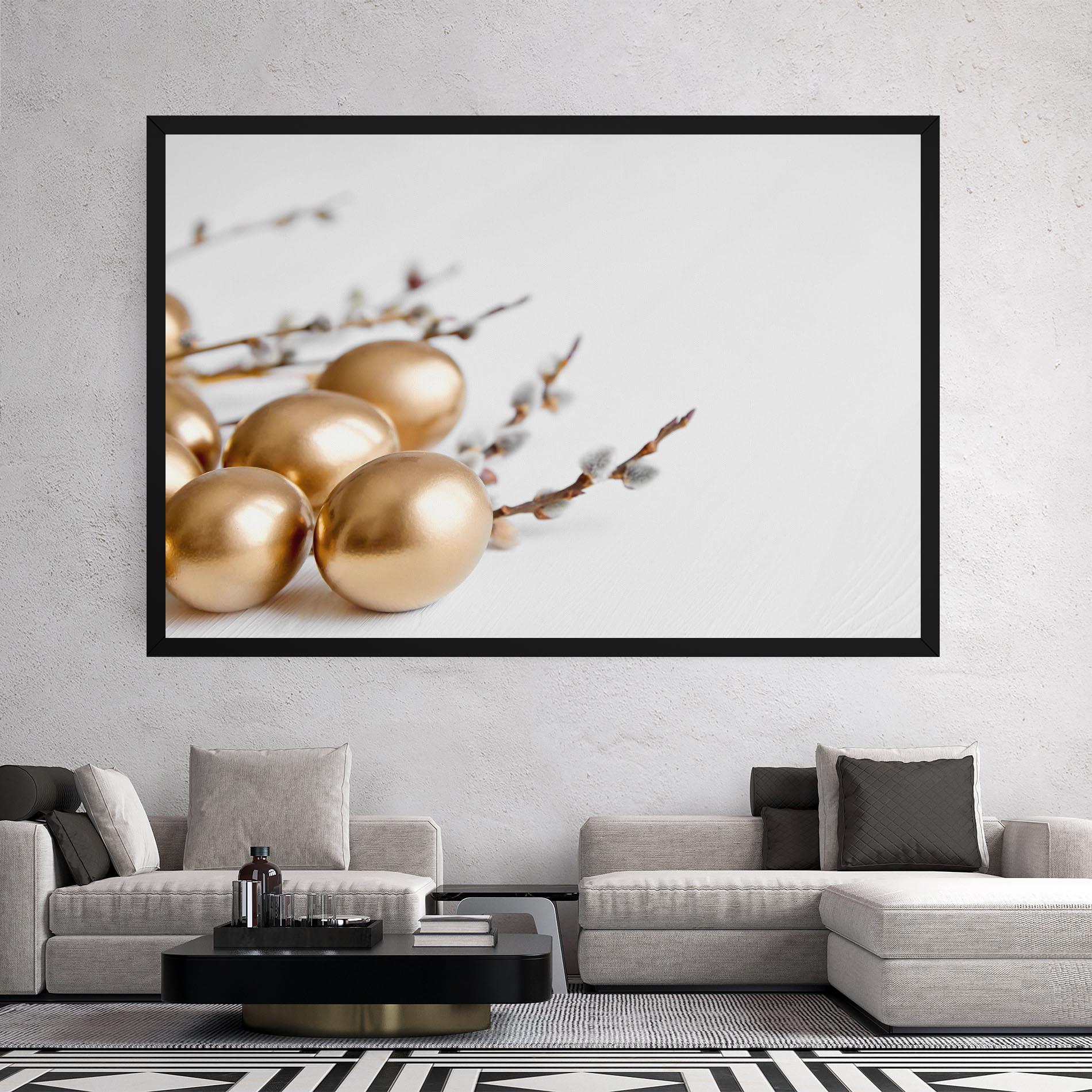 Картина на платно Easter Gold Eggs mockup 2