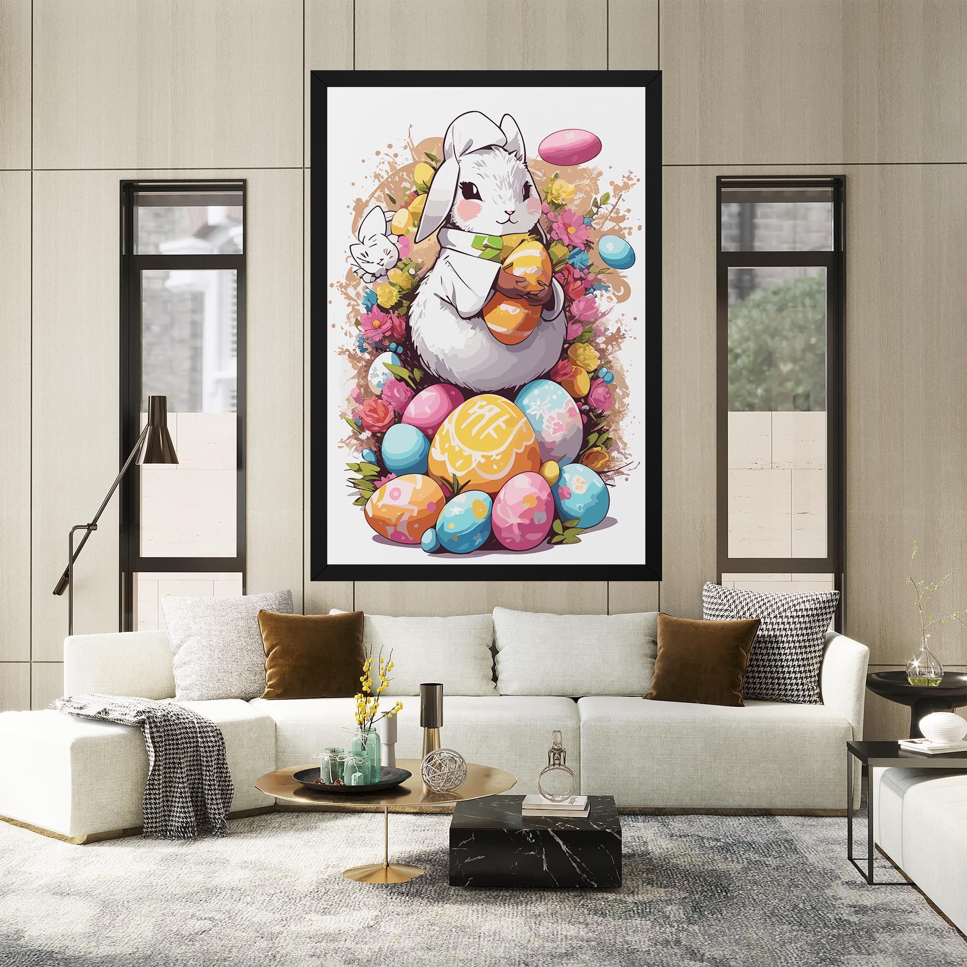 White Easter Bunny mockup 2