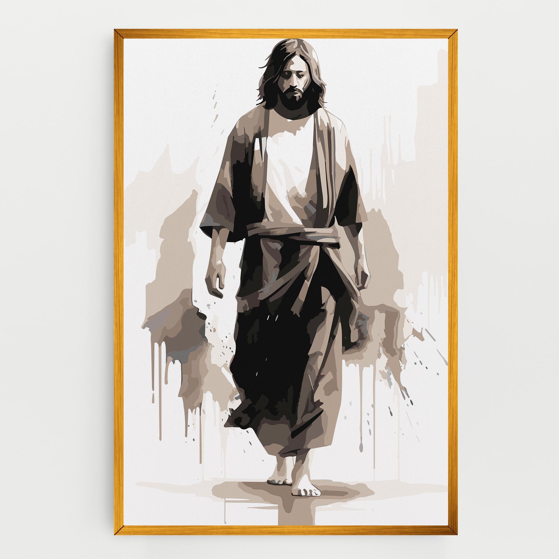 Картина на платно Cream Art Jesus mockup 0
