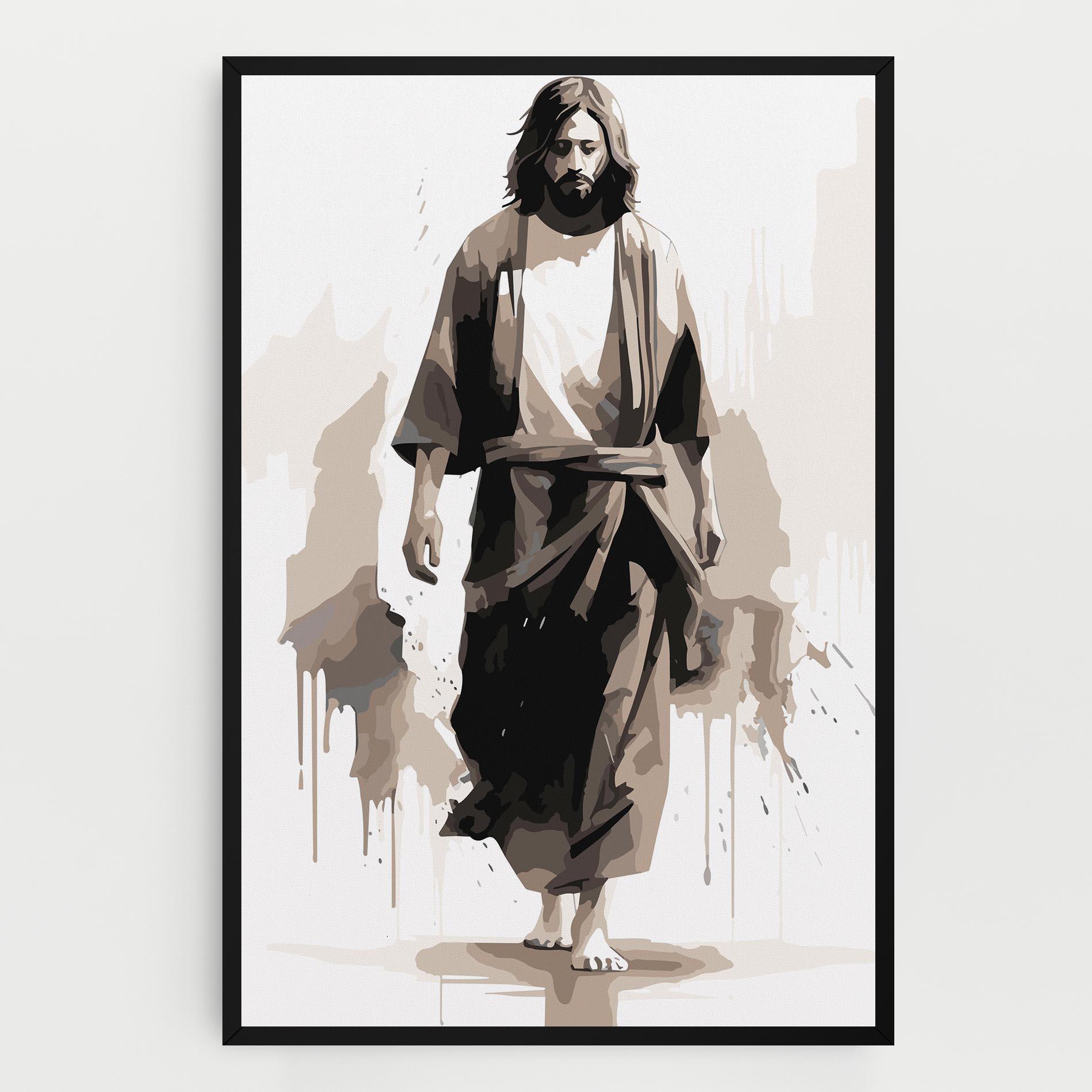Картина на платно Cream Art Jesus mockup 0