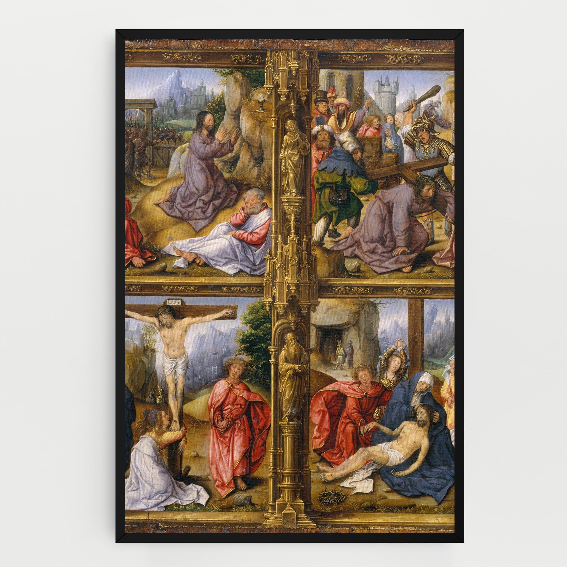 Картина на платно Gold Window View mockup 0