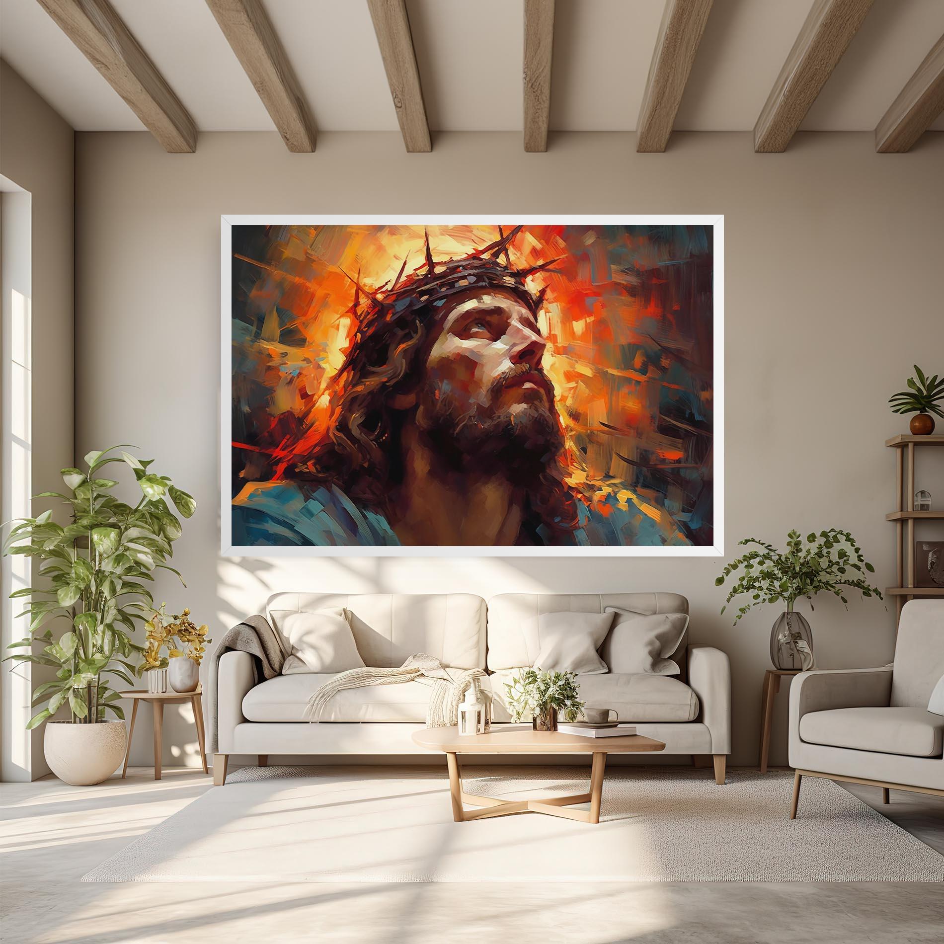 Картина на платно Jesus Crown Light mockup 6