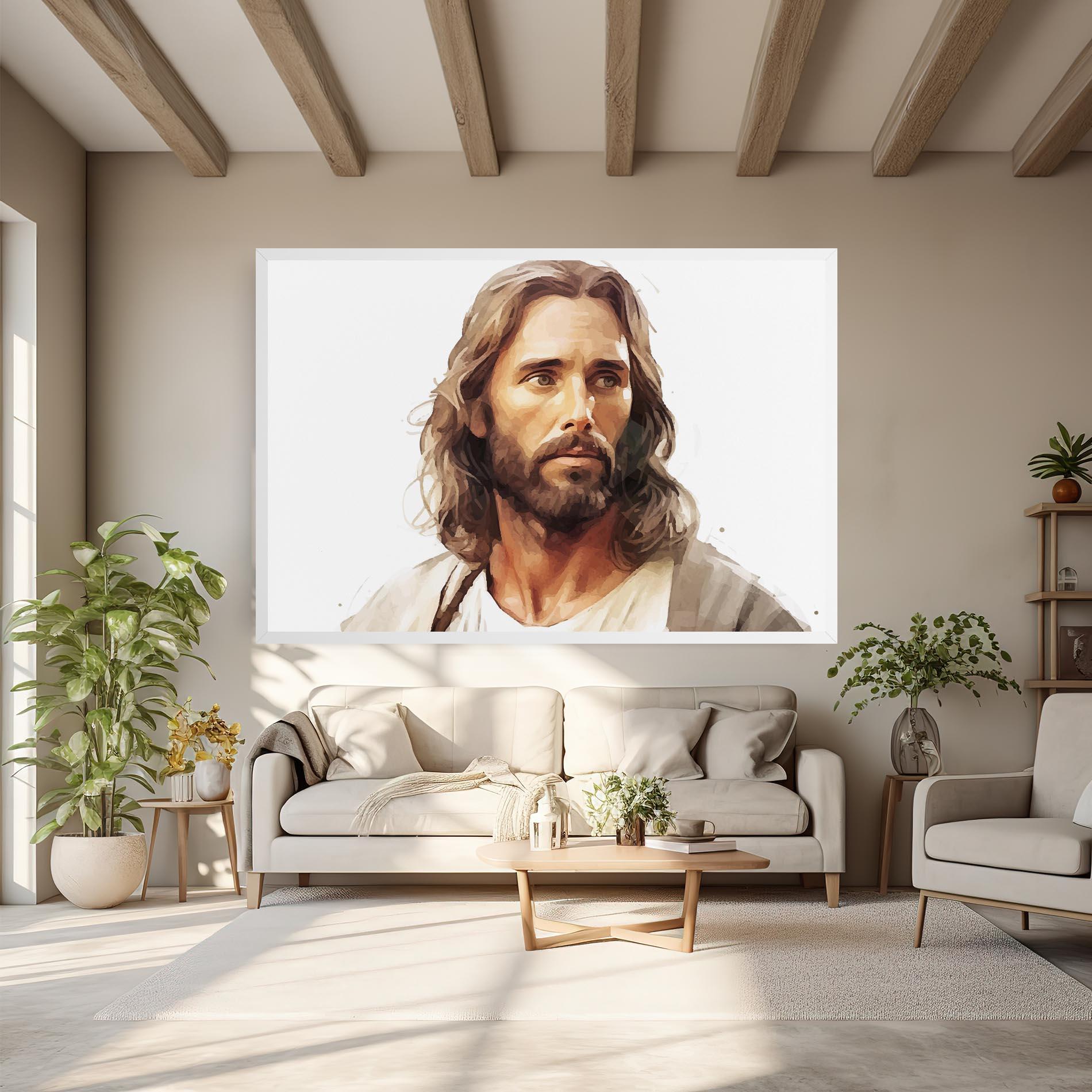 Картина на платно Jesus Long Hair mockup 6