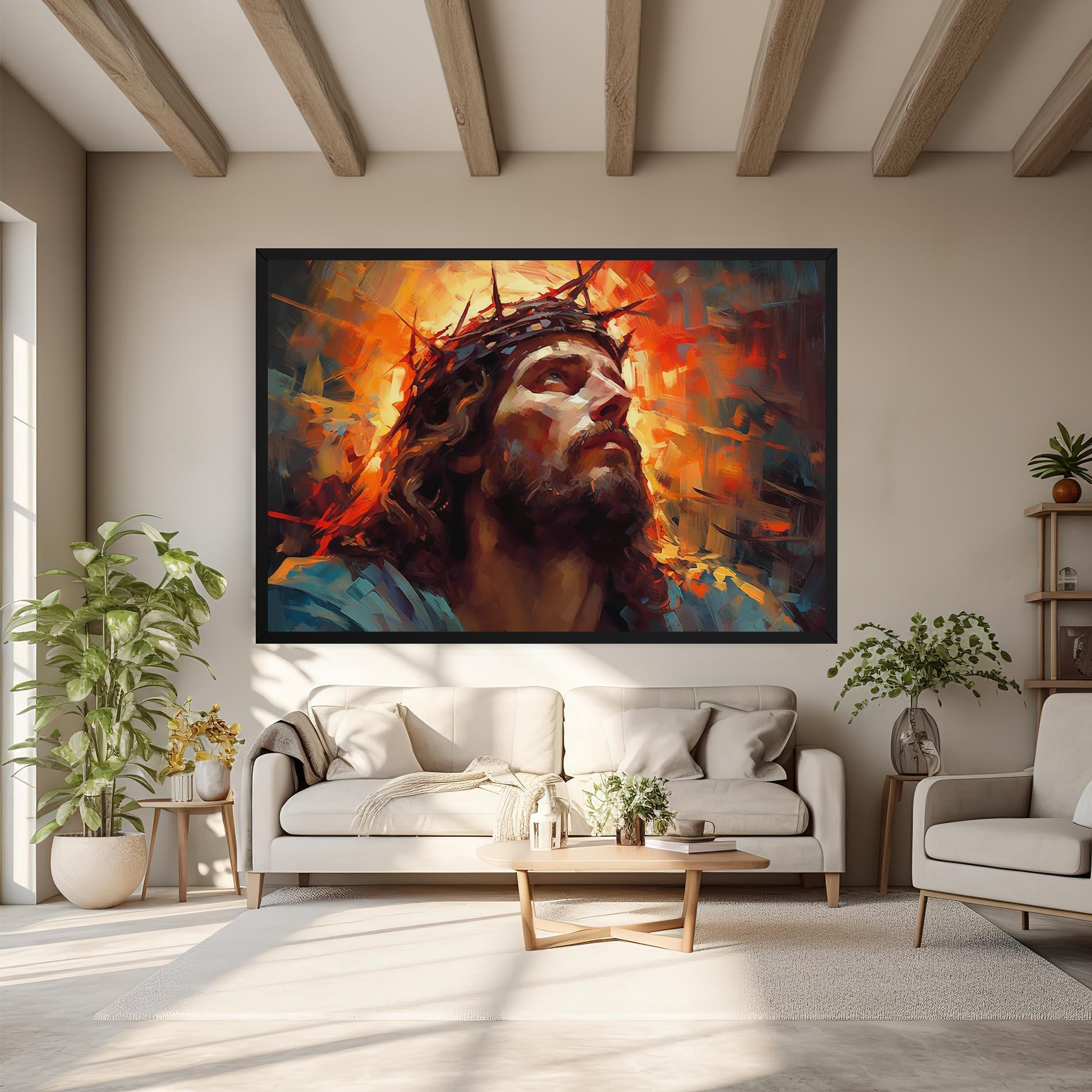 Картина на платно Jesus Crown Light mockup 6