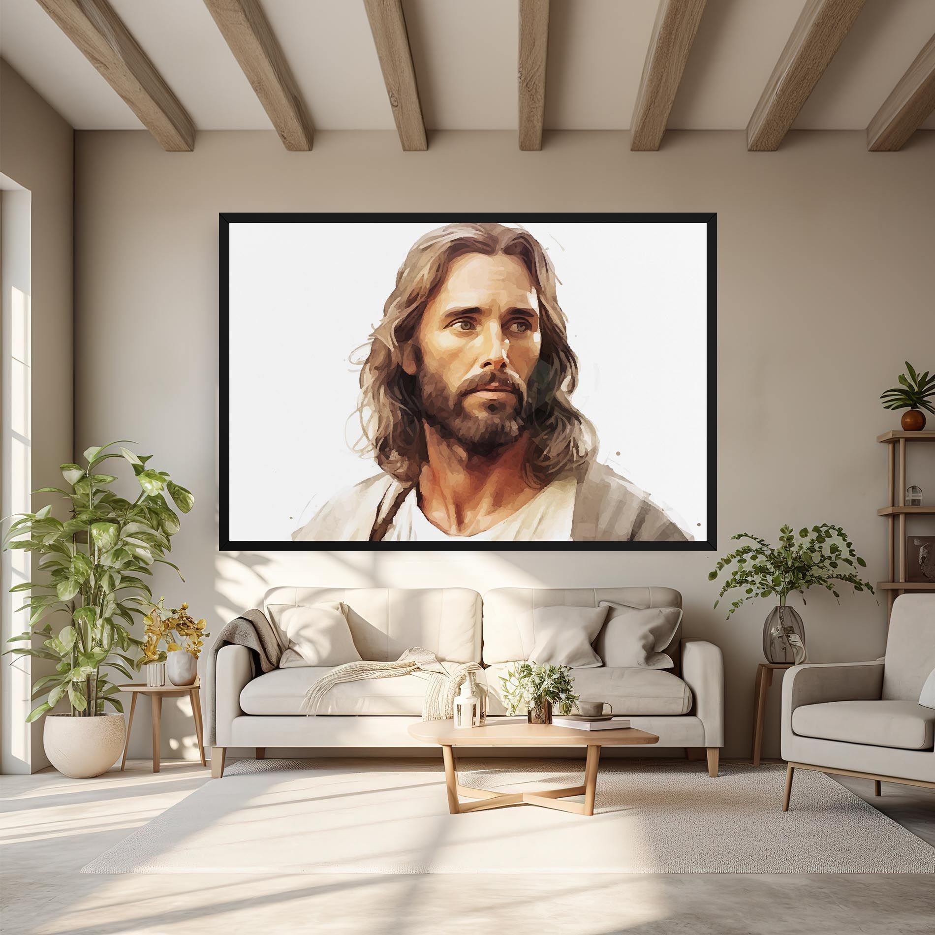Jesus Long Hair mockup 6