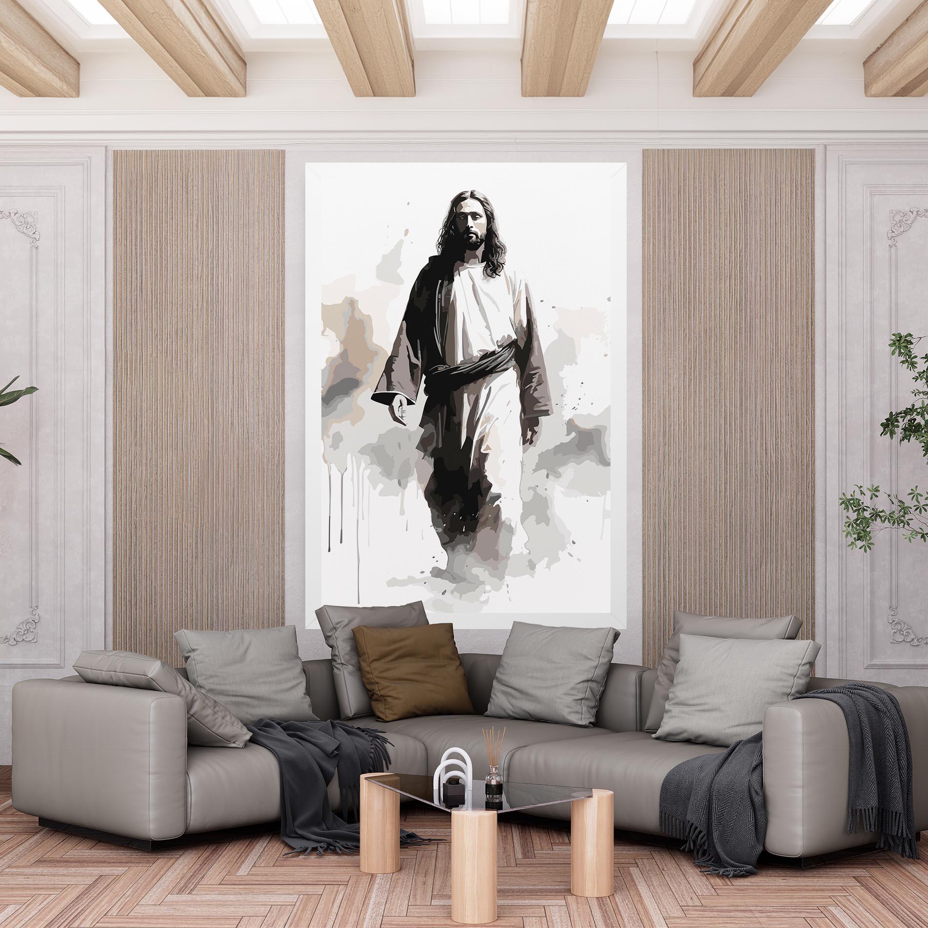Картина на платно Watercolor Jesus mockup 6