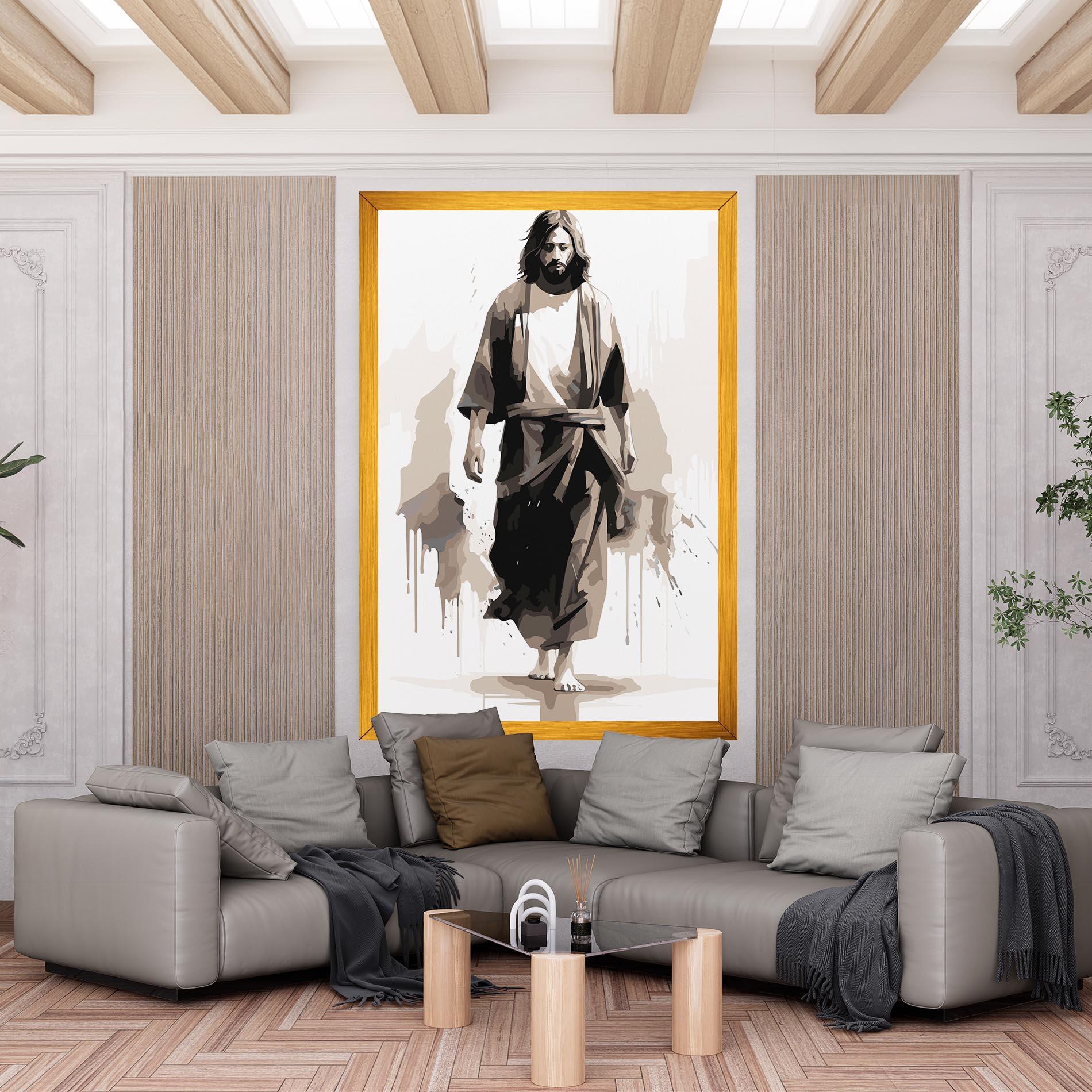 Картина на платно Cream Art Jesus mockup 6