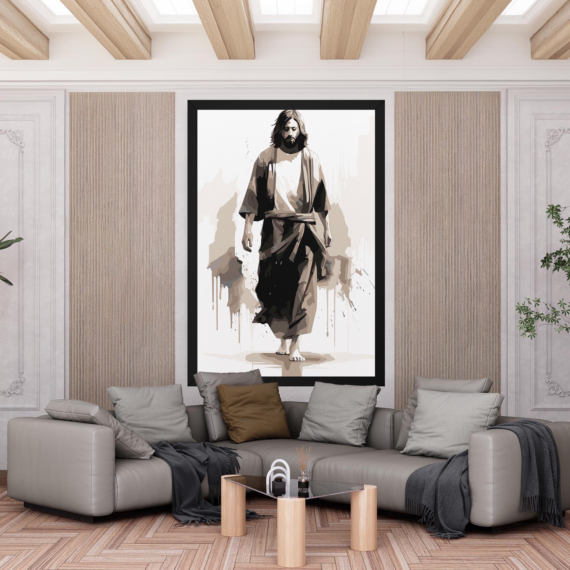 Картина на платно Cream Art Jesus mockup 6