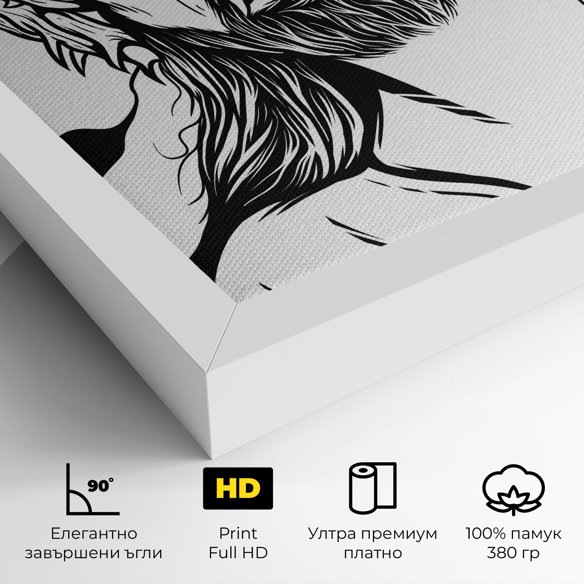 Картина на платно Black White Jesus mockup 4