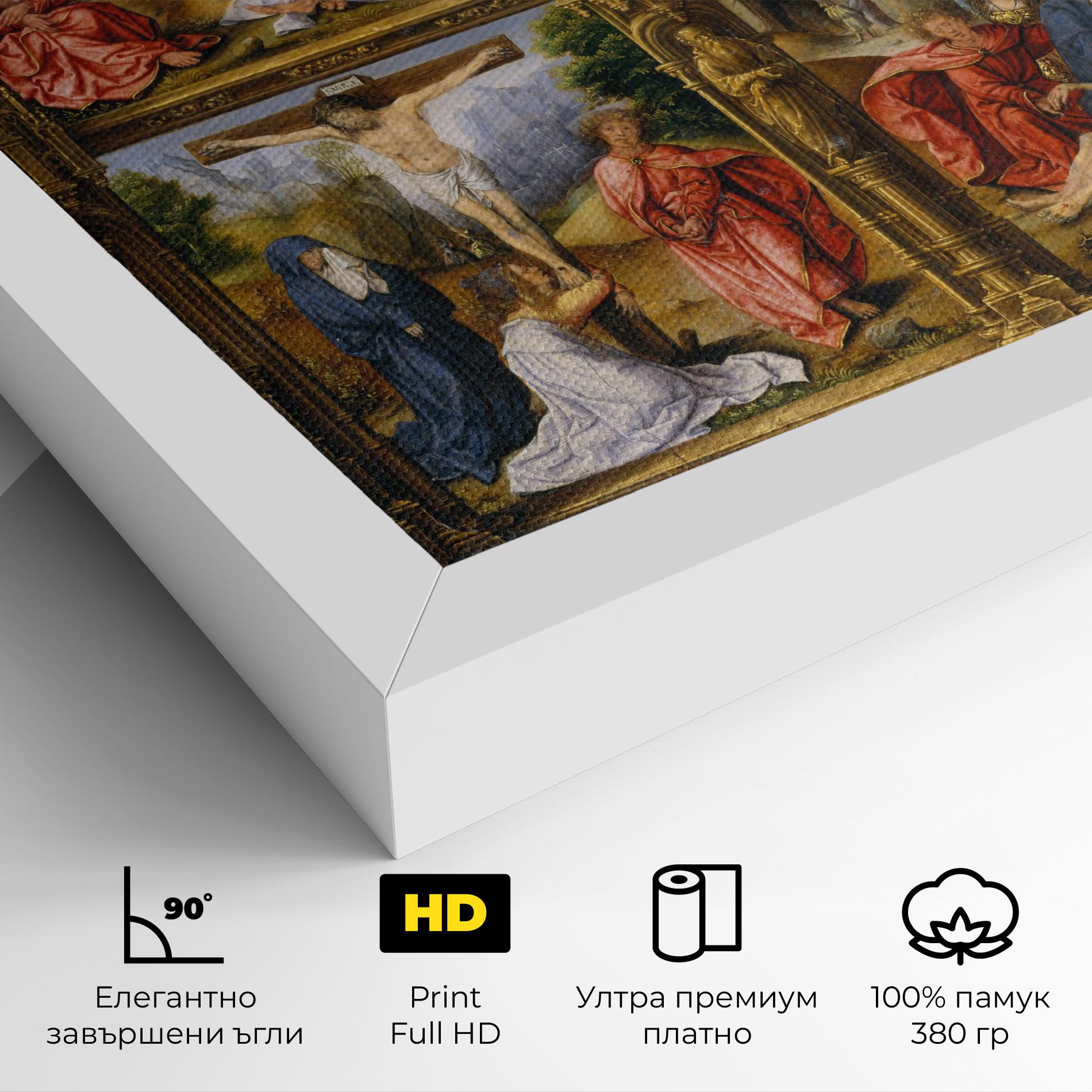 Картина на платно Gold Window View mockup 4