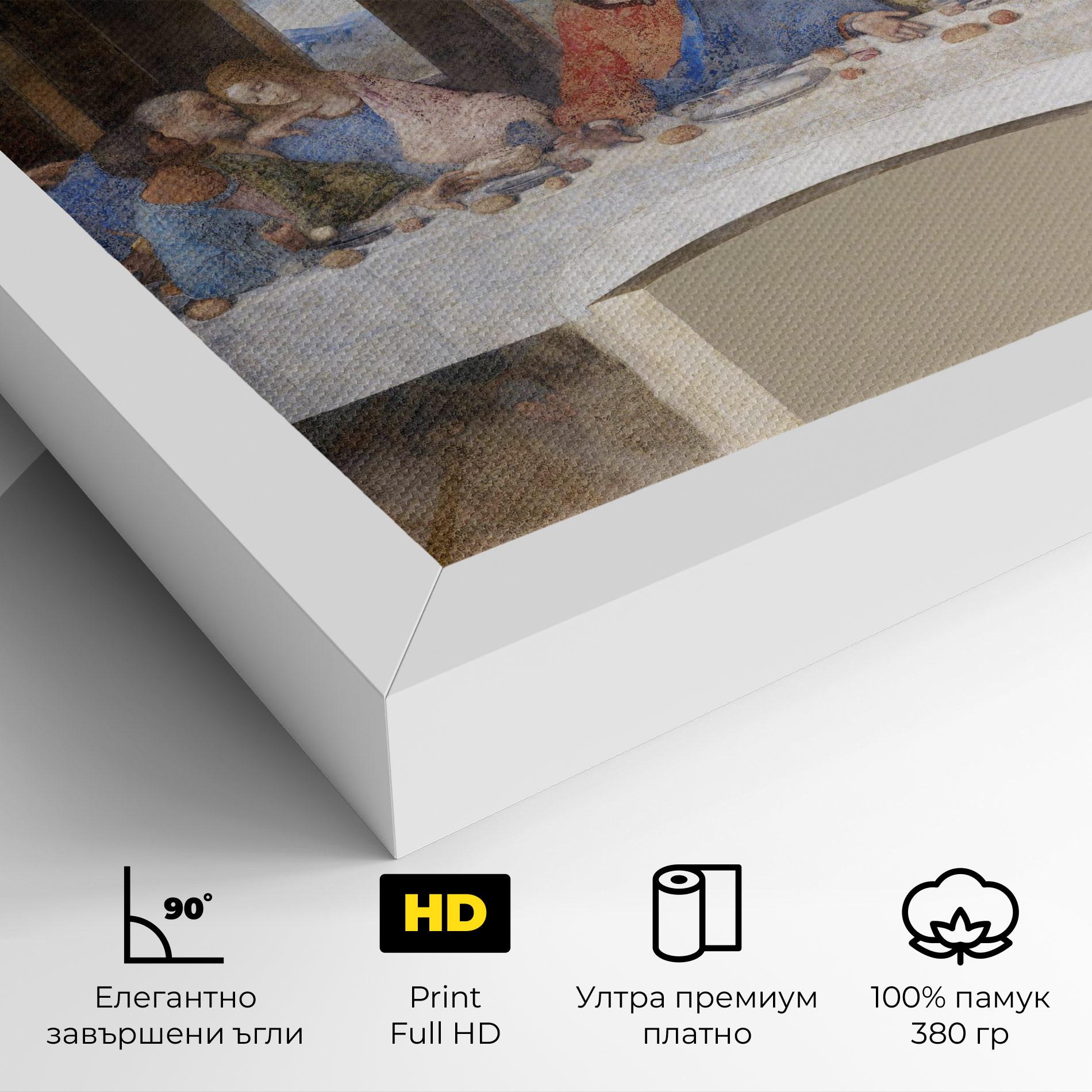 Картина на платно Jesus Eating mockup 4