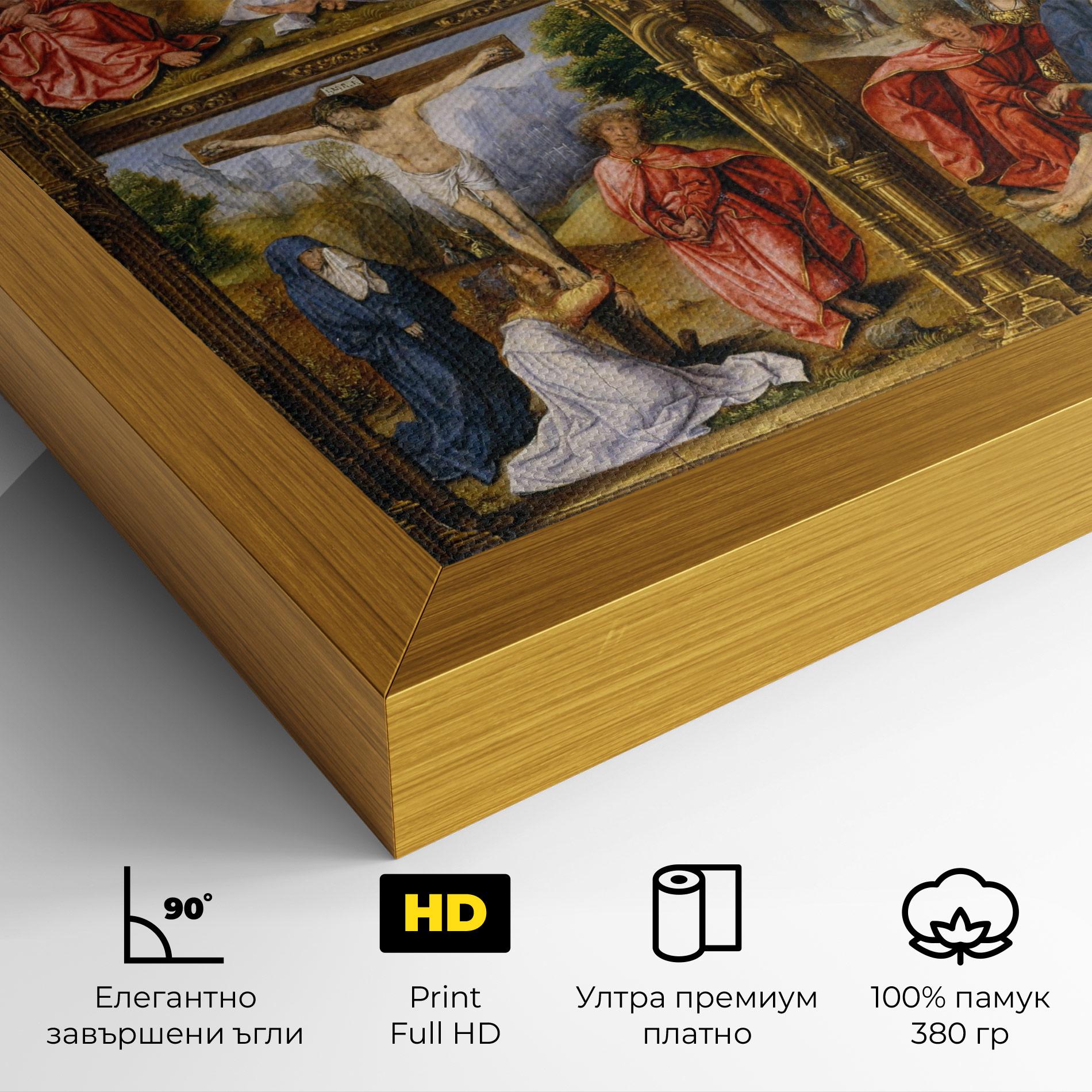 Картина на платно Gold Window View mockup 4