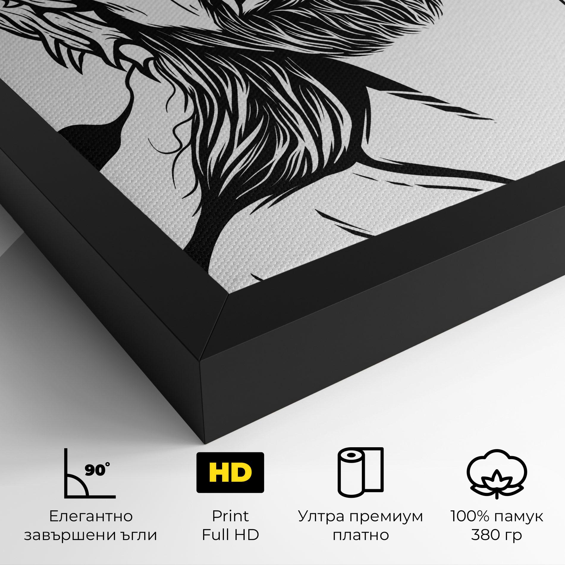 Картина на платно Black White Jesus mockup 4