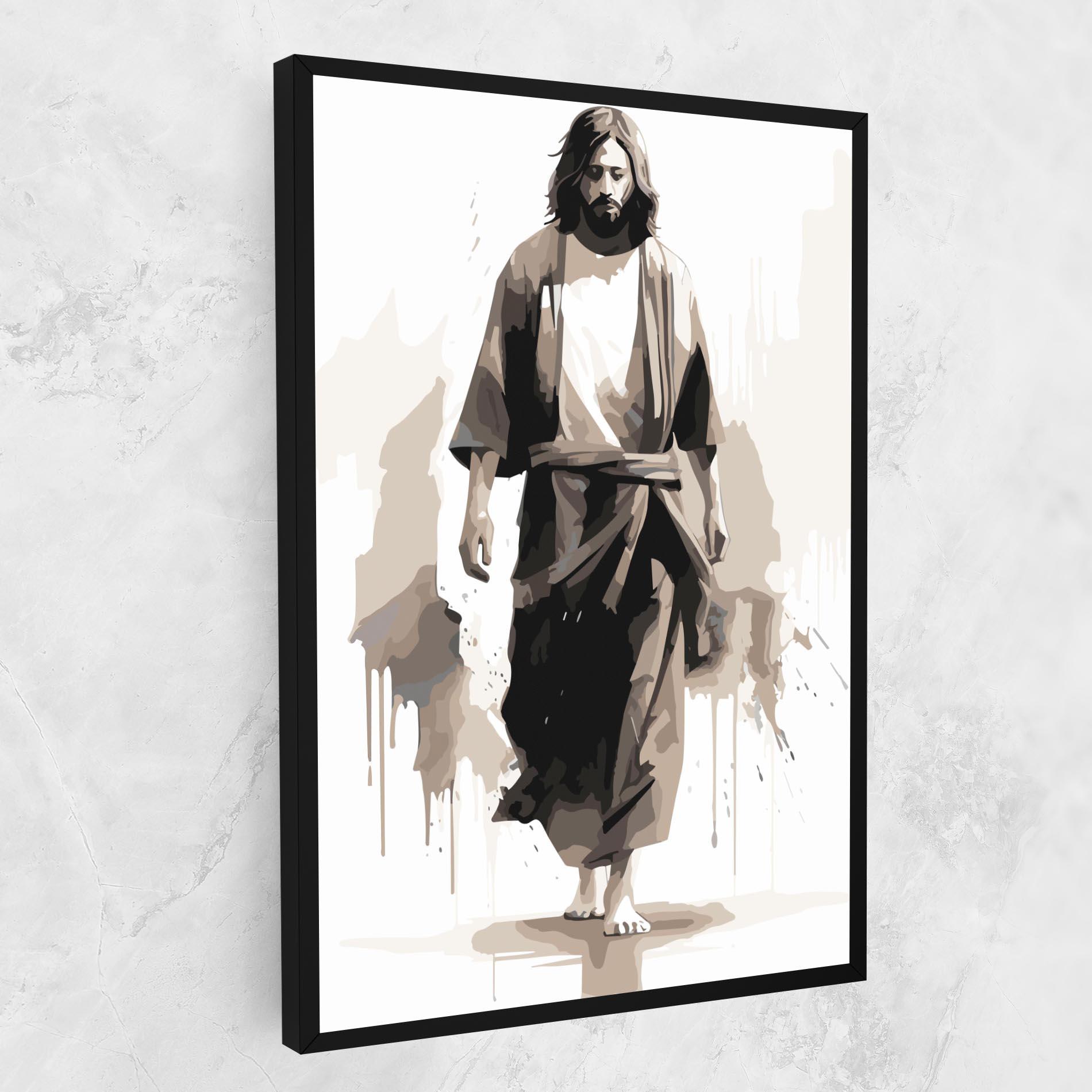 Картина на платно Cream Art Jesus mockup 1