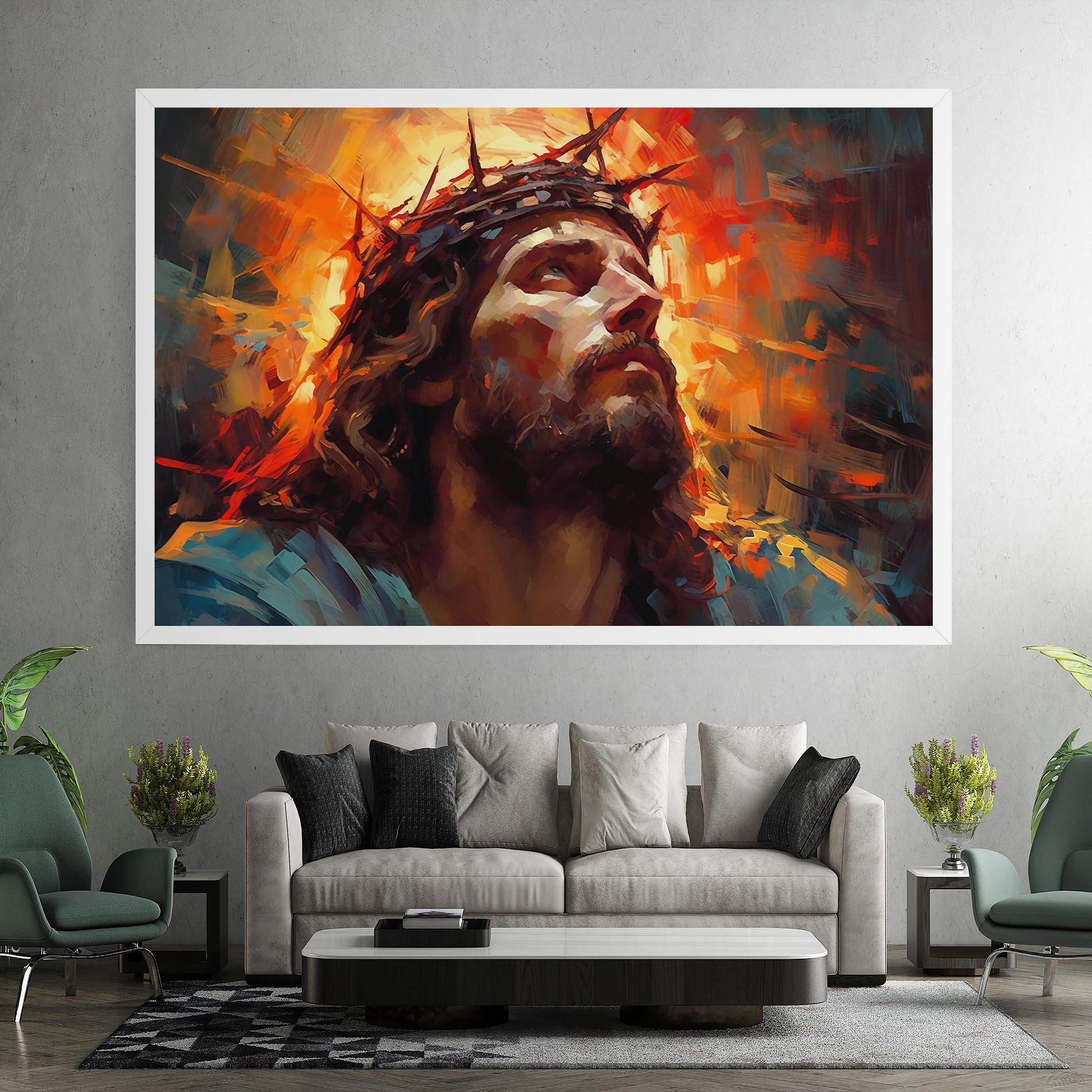 Картина на платно Jesus Crown Light mockup 7
