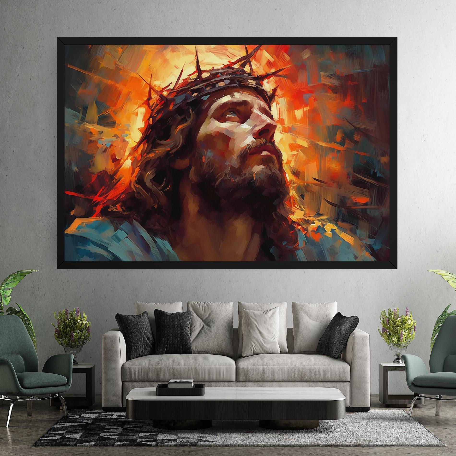 Картина на платно Jesus Crown Light mockup 7