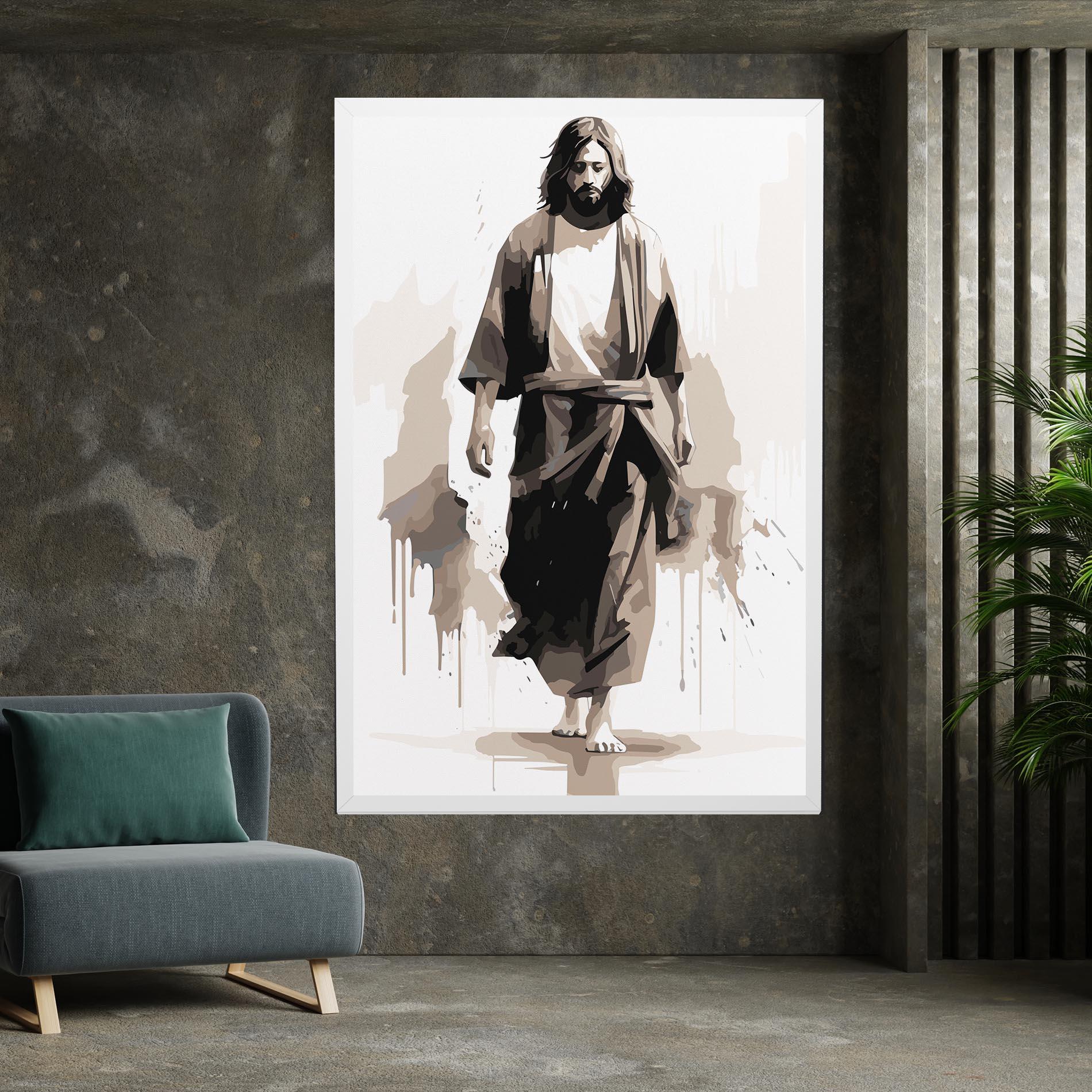 Картина на платно Cream Art Jesus mockup 7