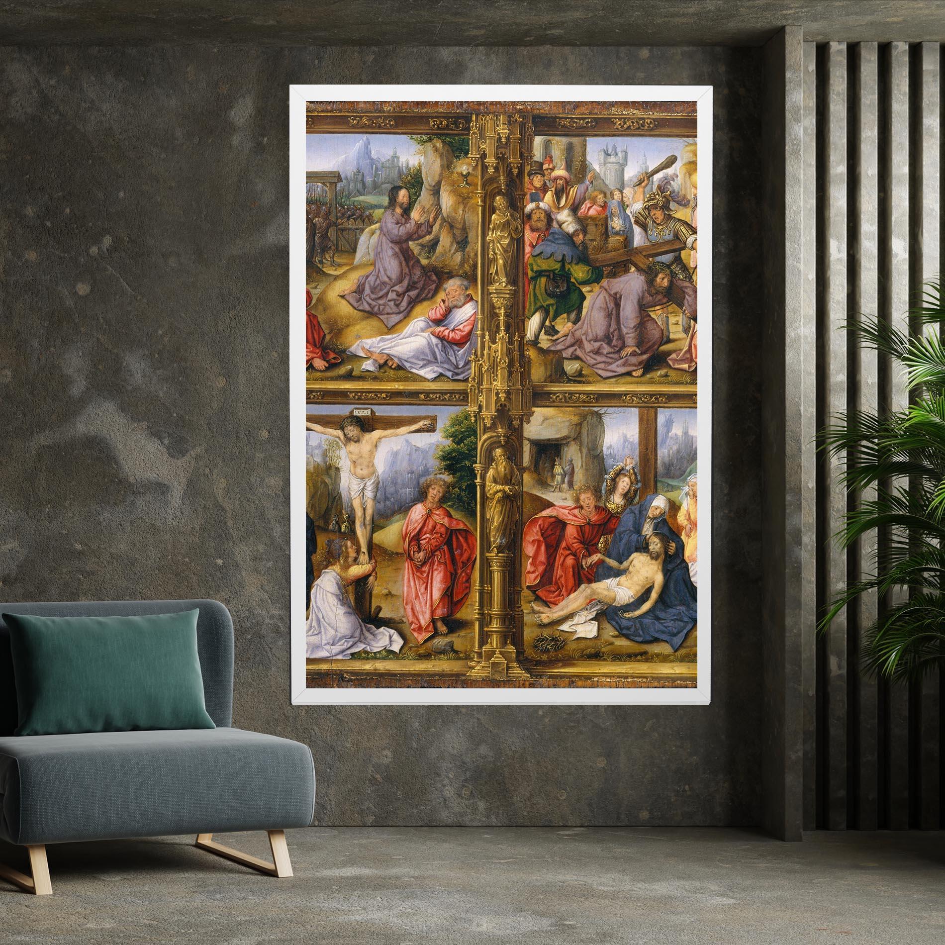 Картина на платно Gold Window View mockup 7