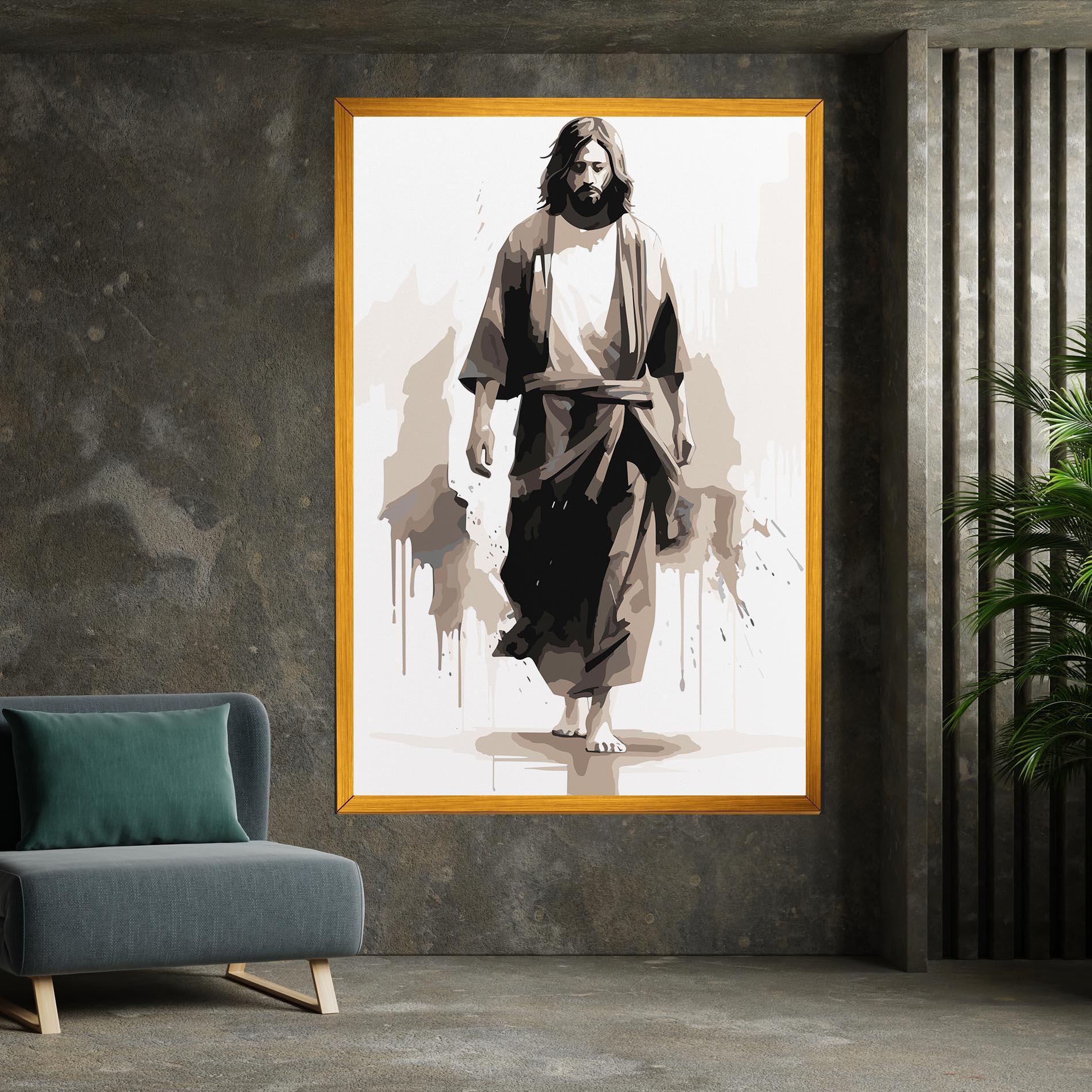 Картина на платно Cream Art Jesus mockup 7