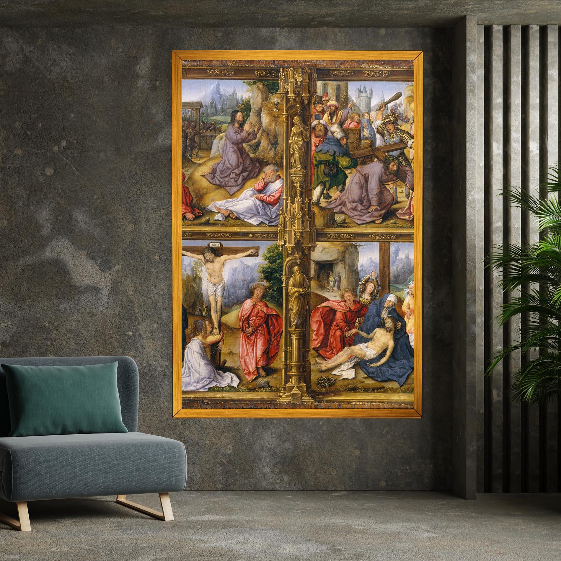 Картина на платно Gold Window View mockup 7