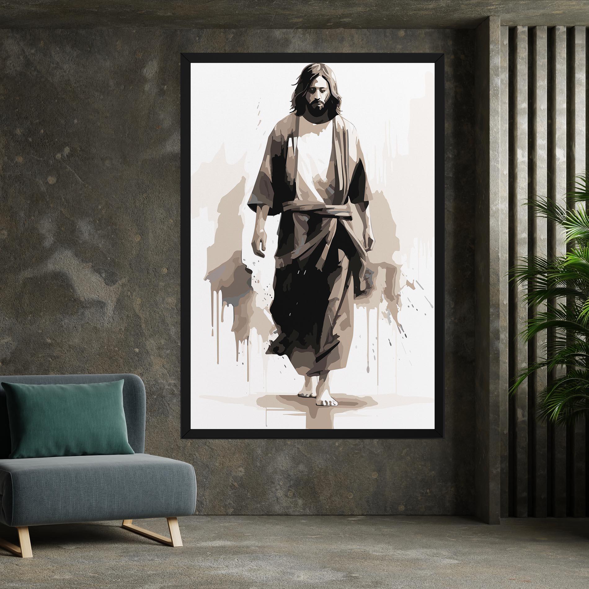 Картина на платно Cream Art Jesus mockup 7