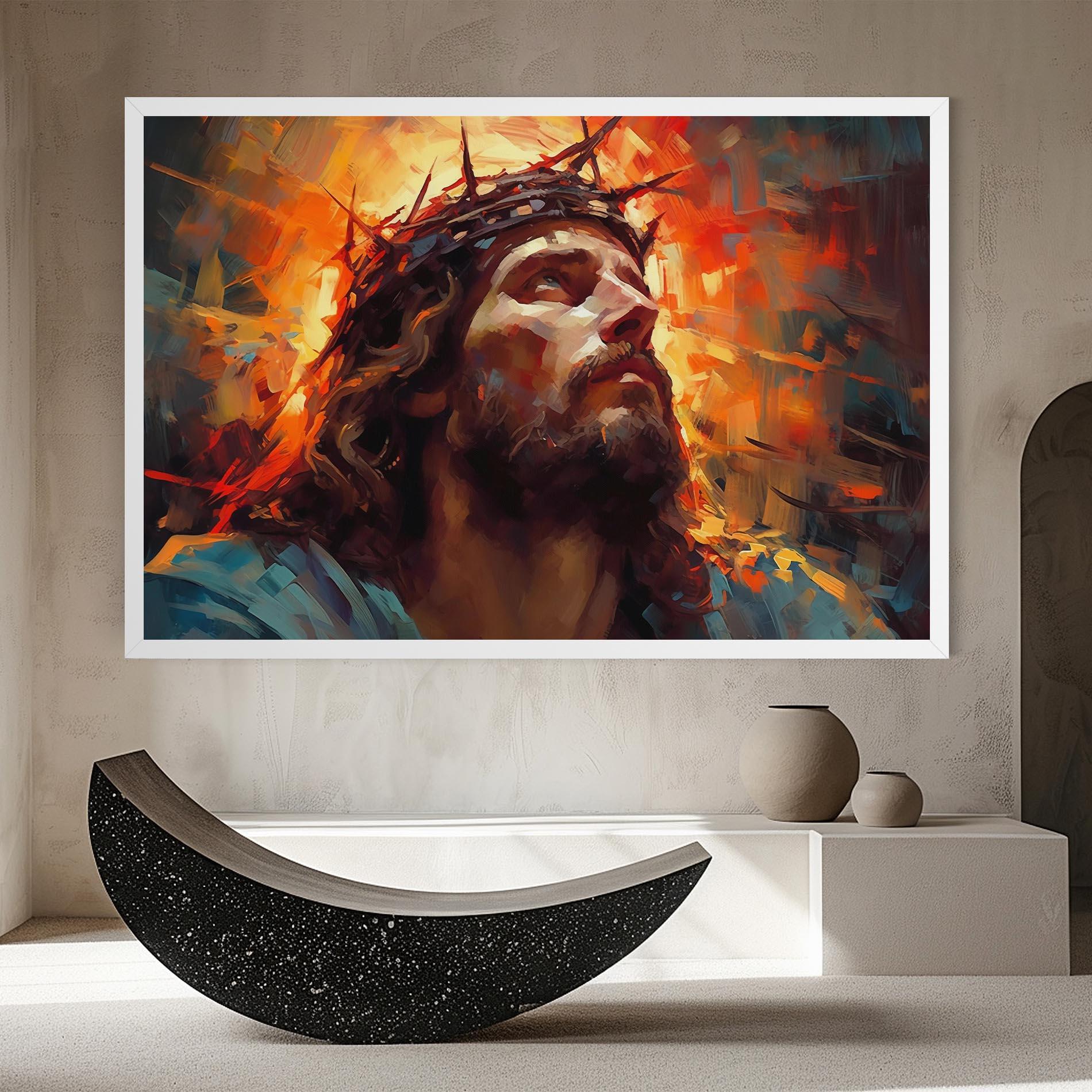 Картина на платно Jesus Crown Light mockup 8