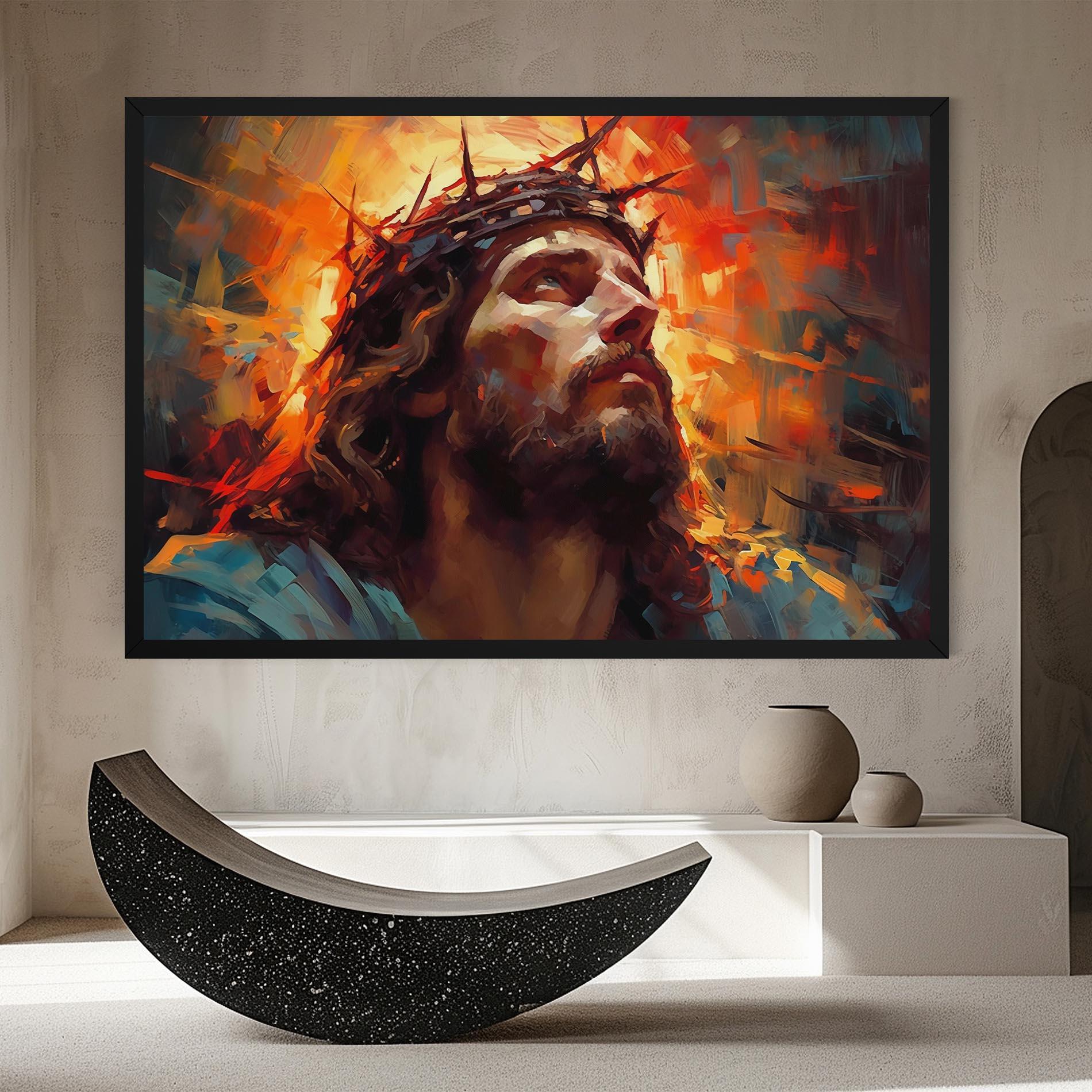 Картина на платно Jesus Crown Light mockup 8