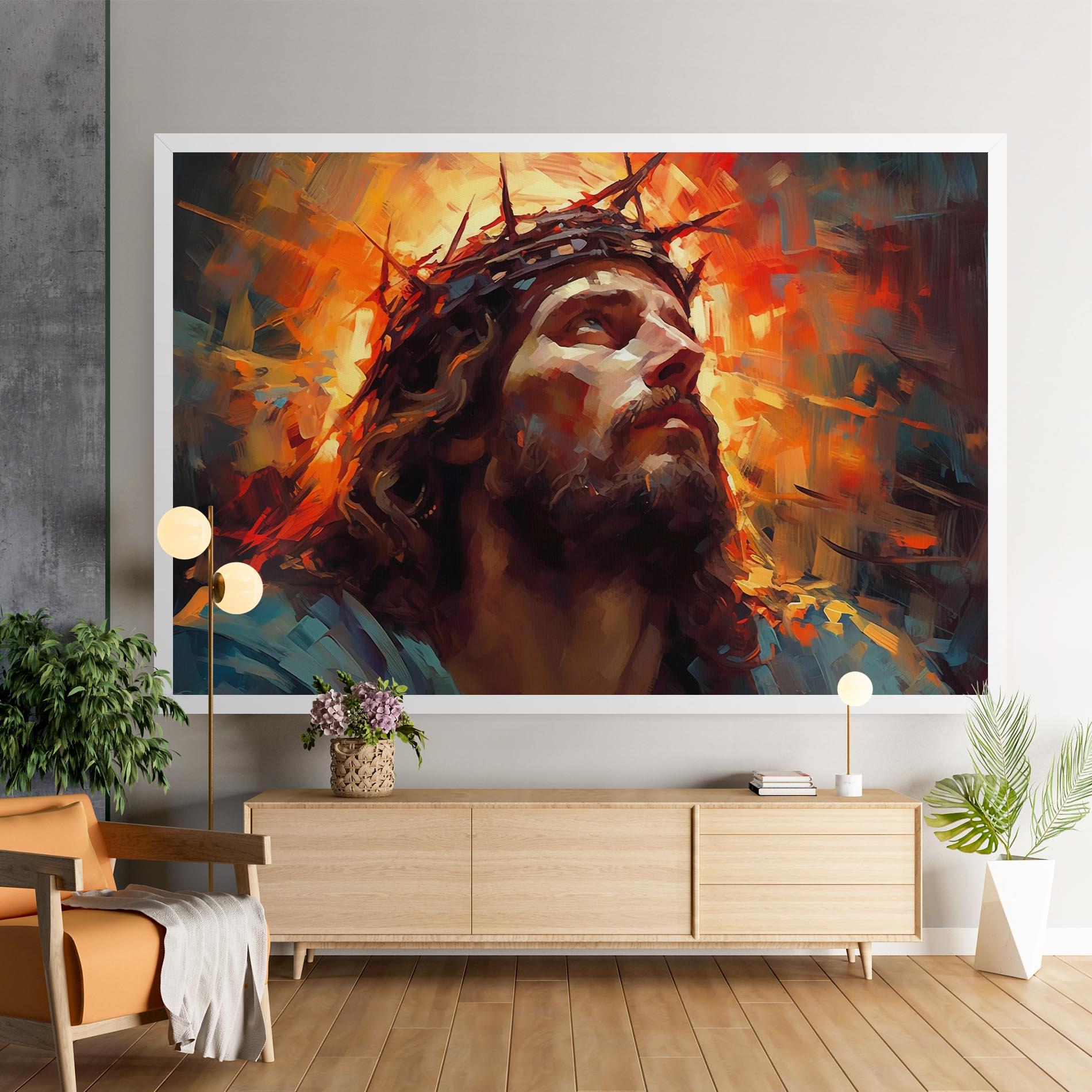 Картина на платно Jesus Crown Light mockup 9