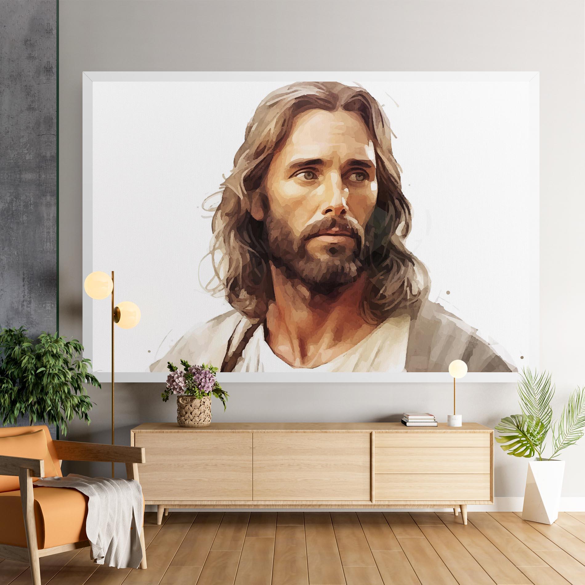 Картина на платно Jesus Long Hair mockup 9