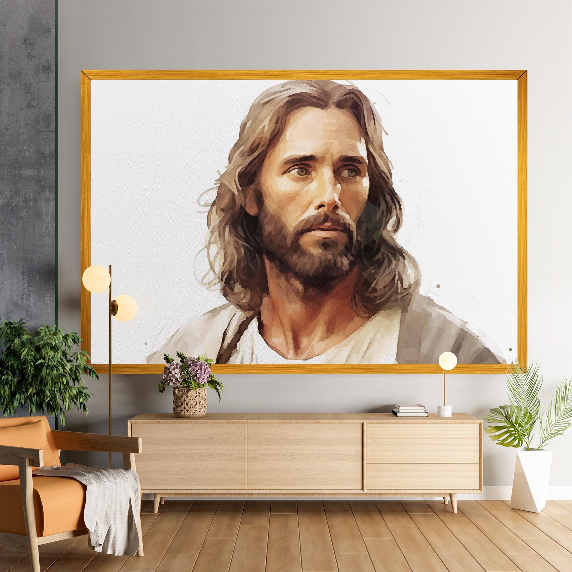 Jesus Long Hair mockup 9
