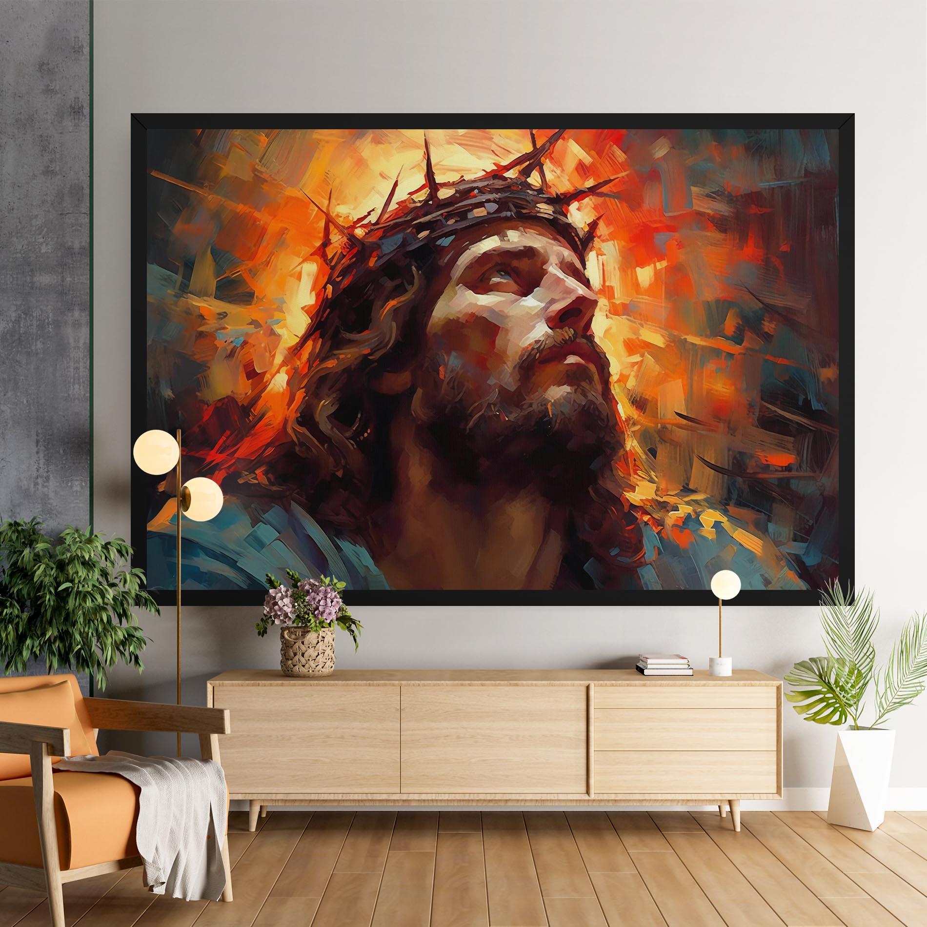 Картина на платно Jesus Crown Light mockup 9