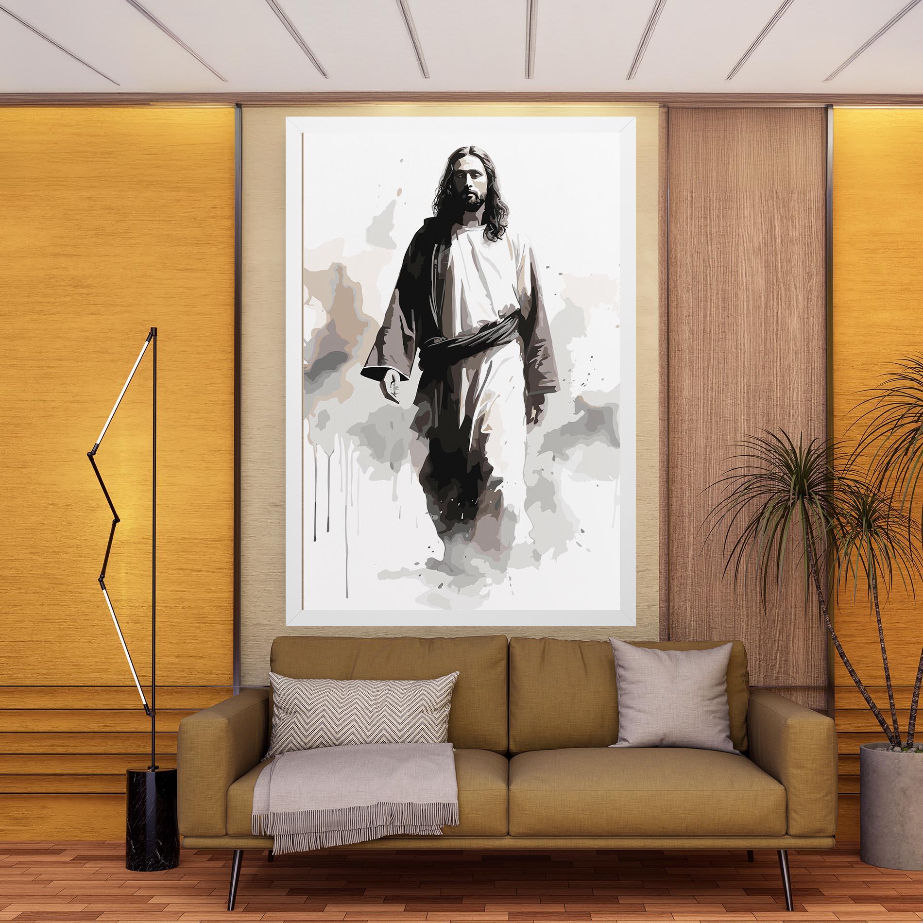 Картина на платно Watercolor Jesus mockup 9