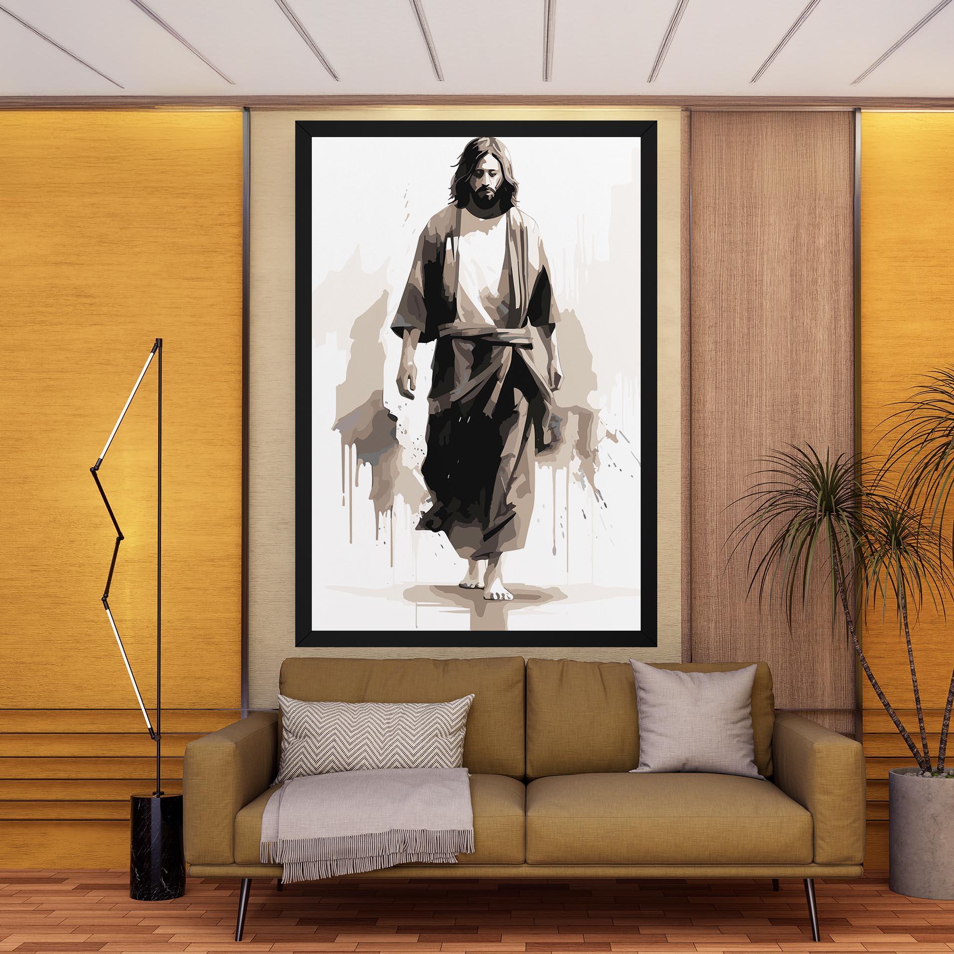 Картина на платно Cream Art Jesus mockup 9
