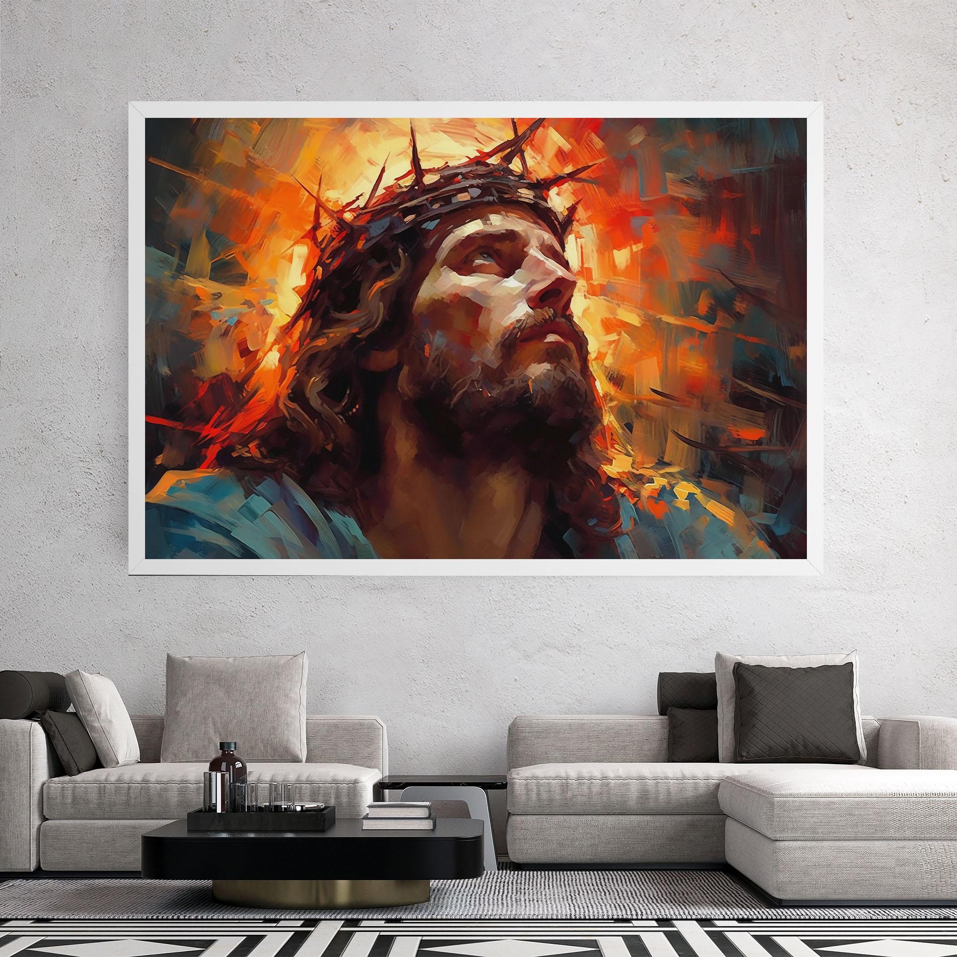 Картина на платно Jesus Crown Light mockup 2