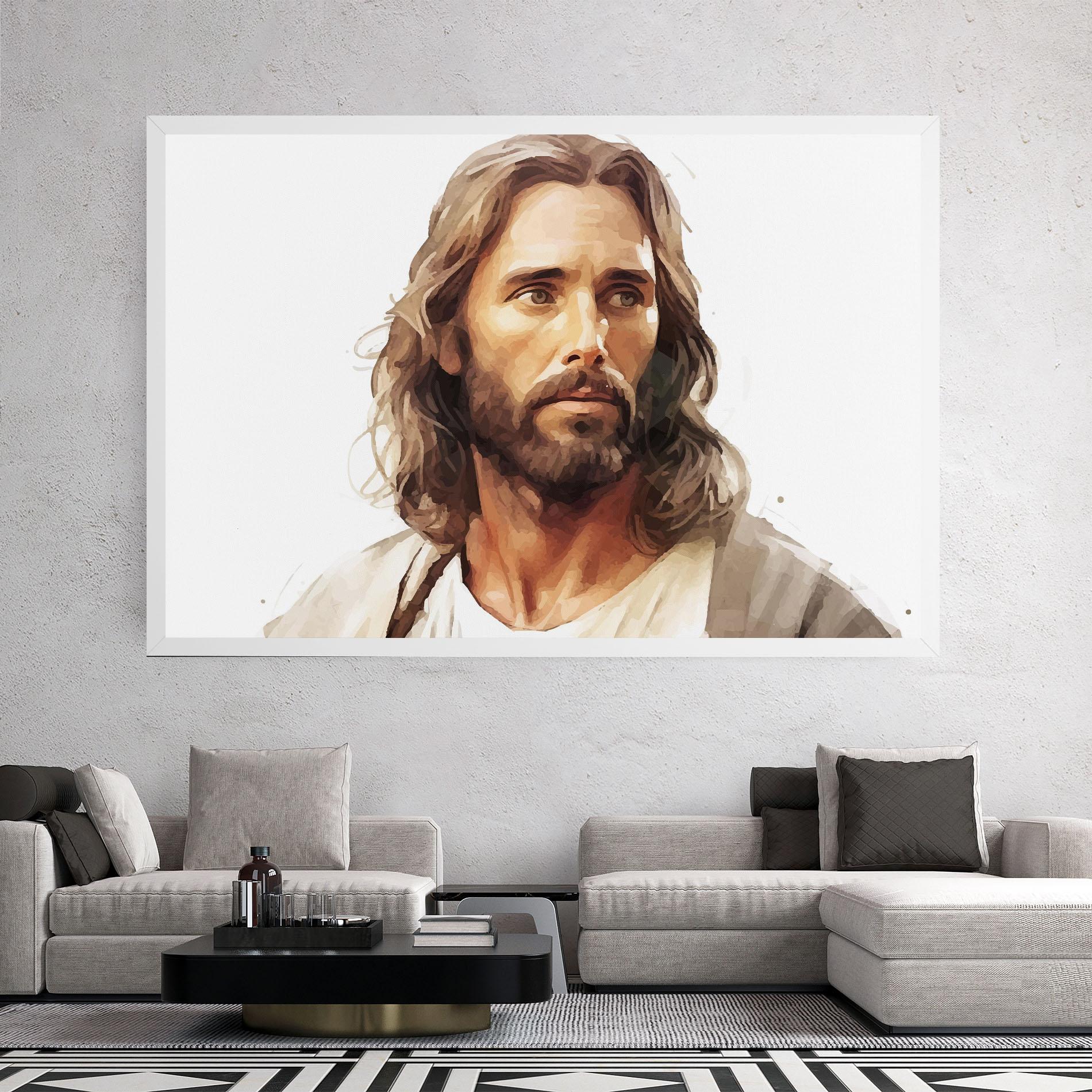 Картина на платно Jesus Long Hair mockup 2