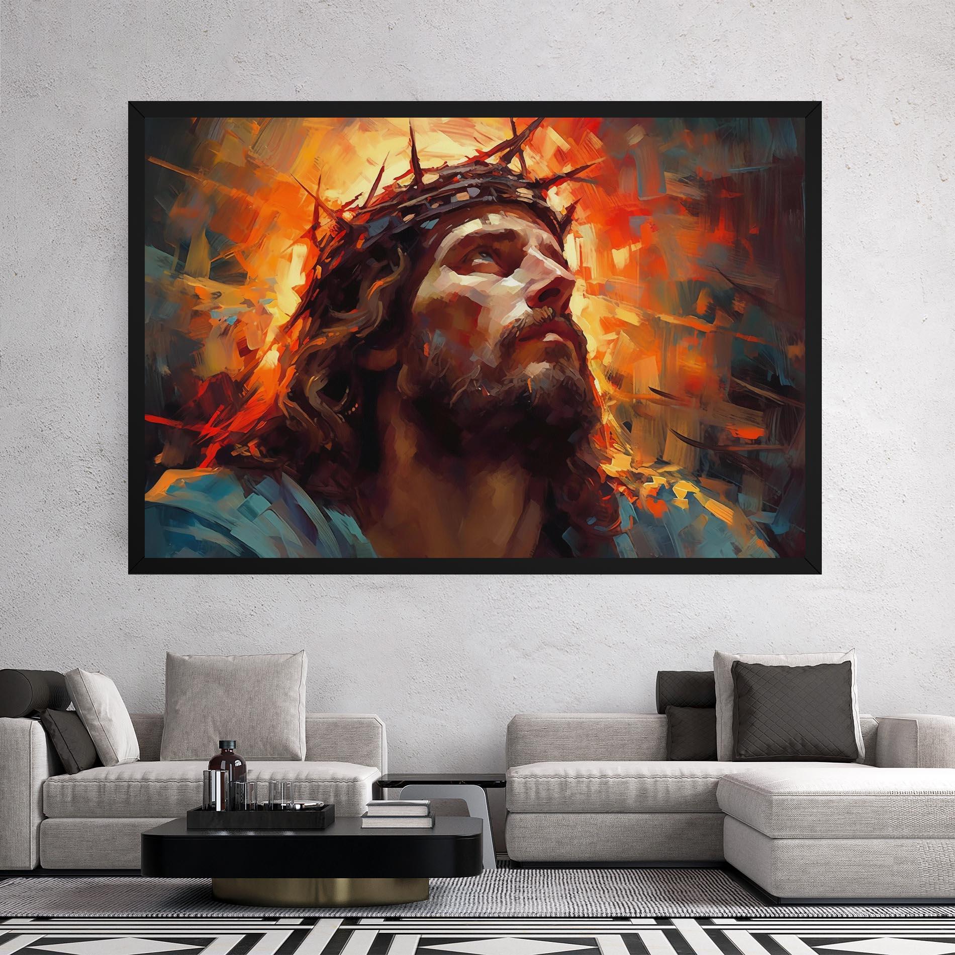 Картина на платно Jesus Crown Light mockup 2