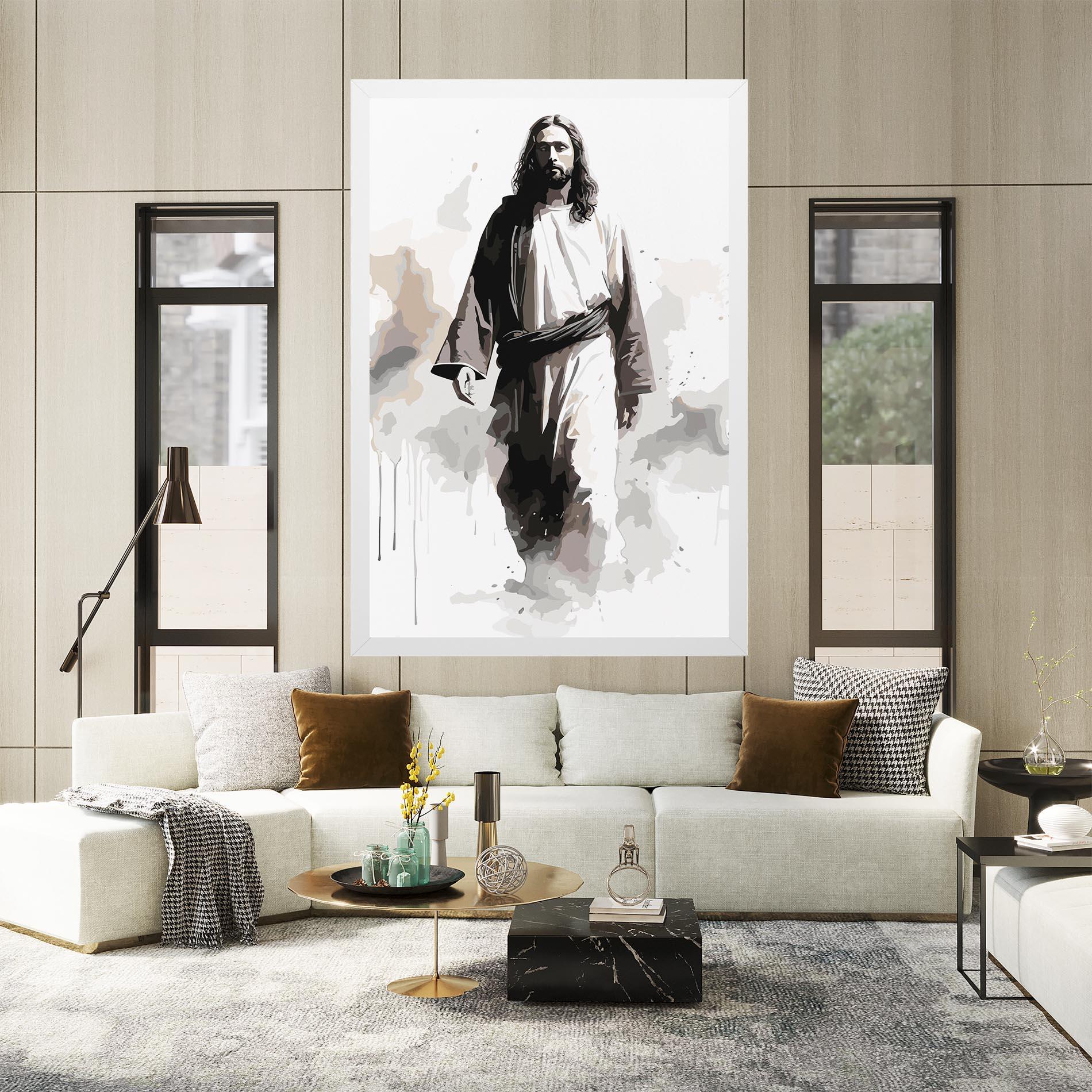 Картина на платно Watercolor Jesus mockup 2