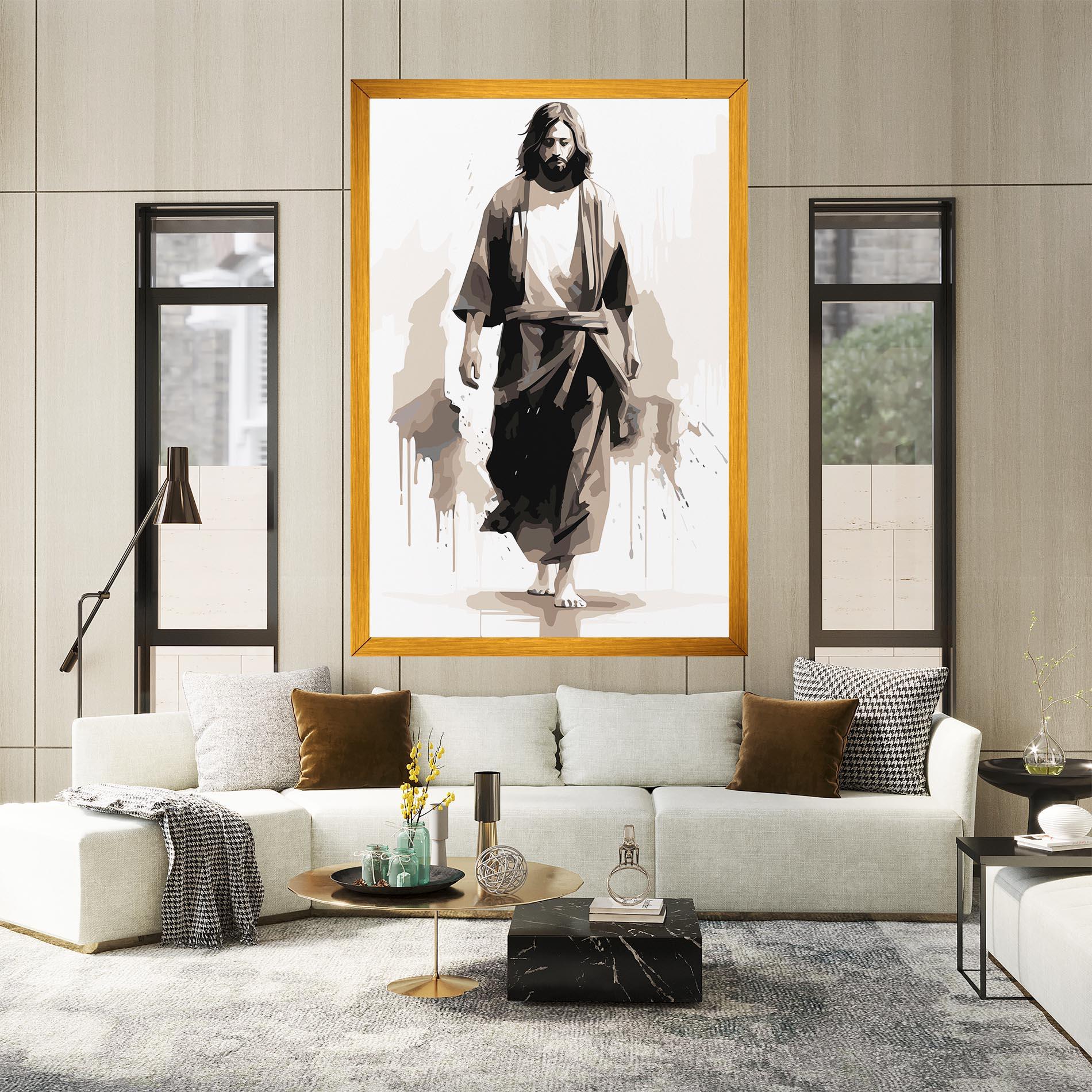 Картина на платно Cream Art Jesus mockup 2