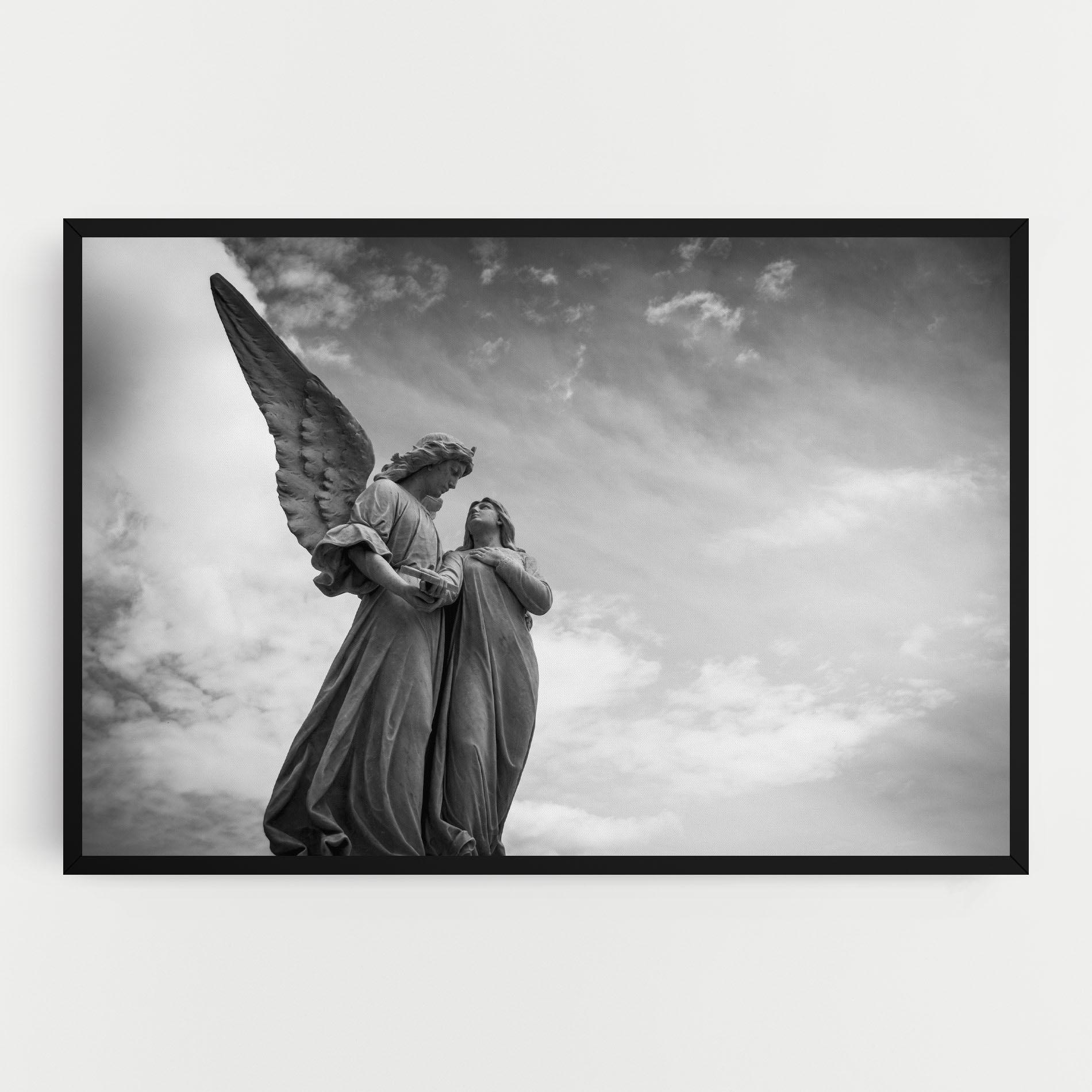 Картина на платно Grey Stone Angels mockup 0