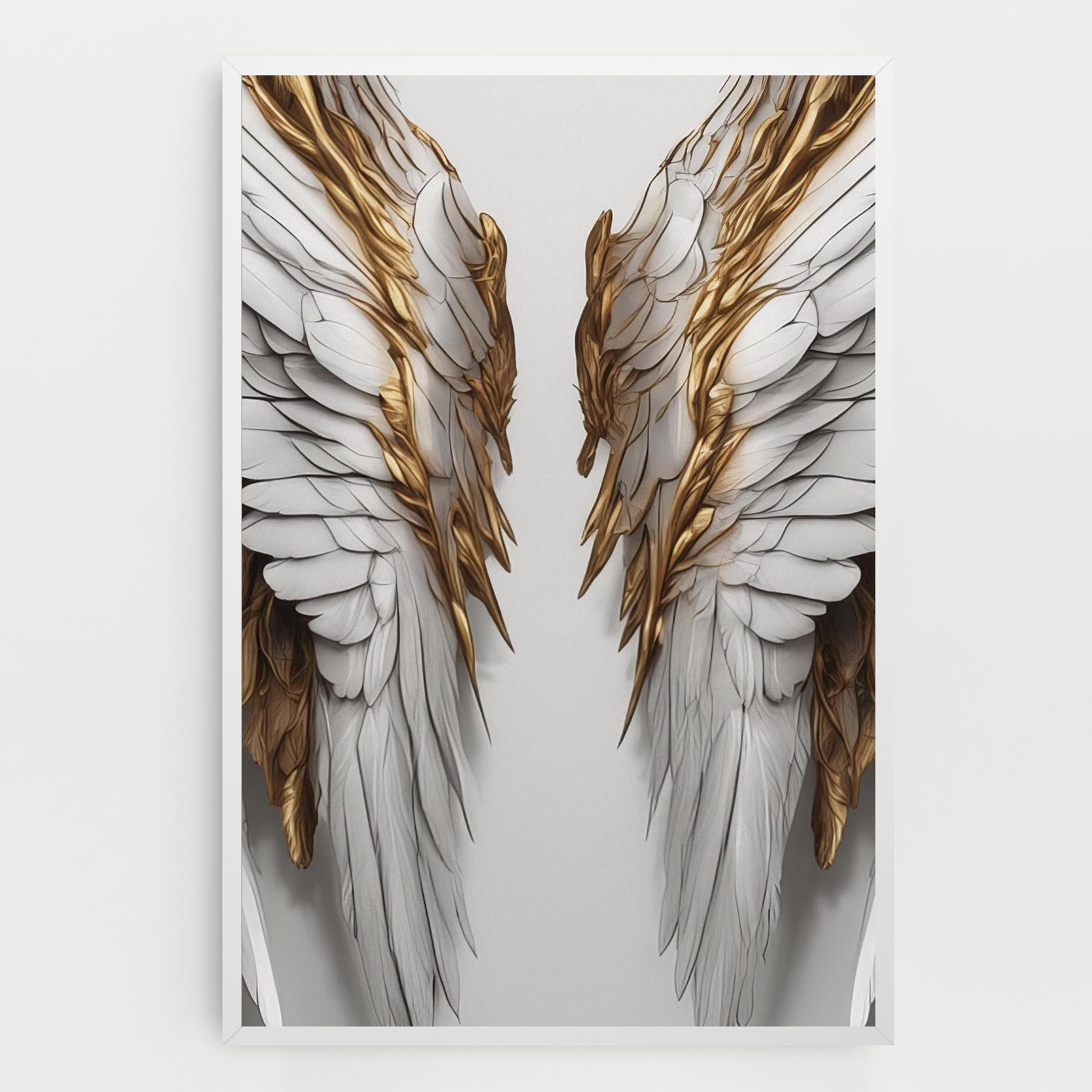 Картина на платно Realistic Gold Angel Wings mockup 0