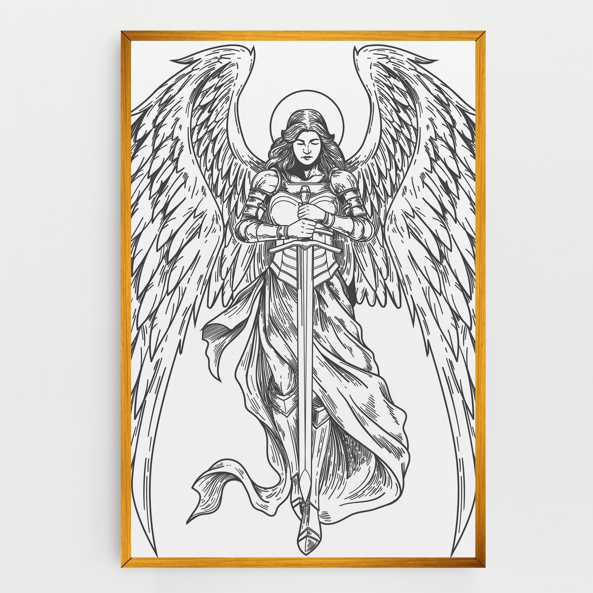 Grey Line Angel mockup 0