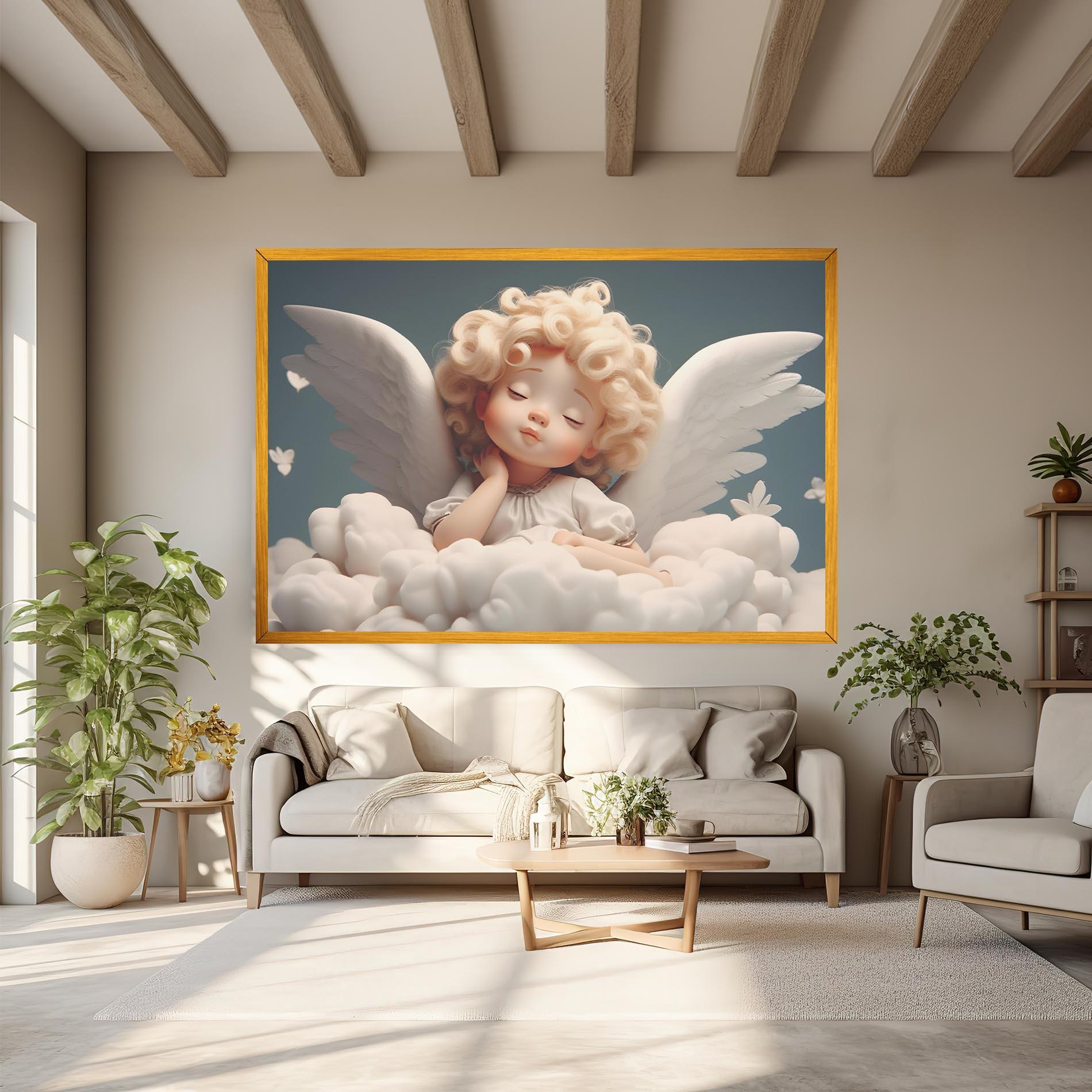Картина на платно Statue Baby Angel mockup 6