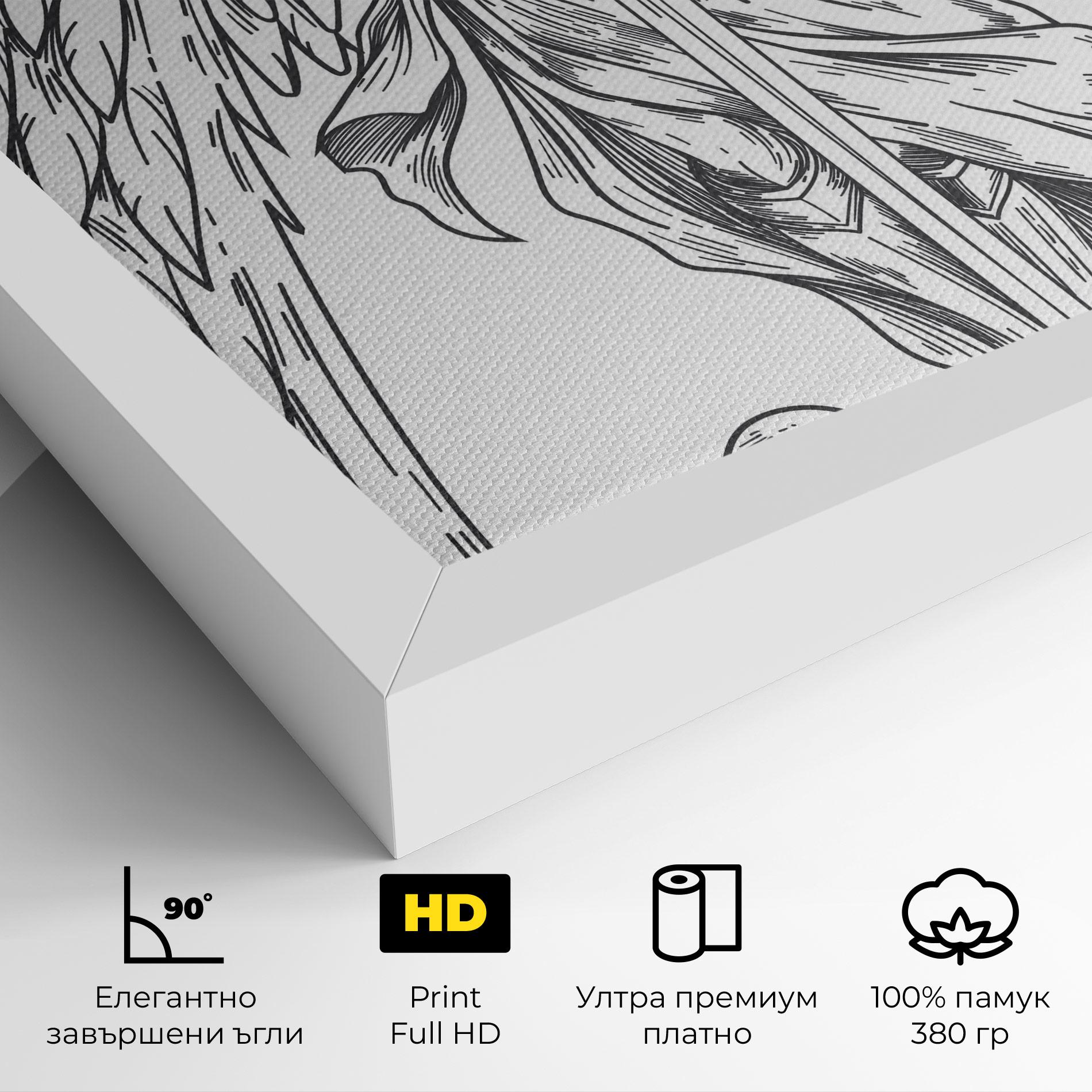 Картина на платно Grey Line Angel mockup 4